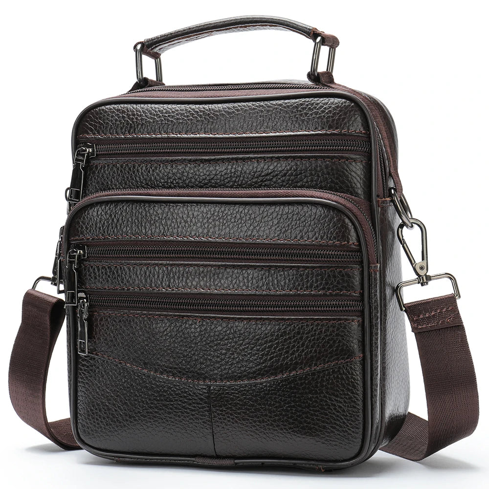 WESTAL Bag Men Leather Black Over The Shoulder Bags Designer Messenger Crossbody Bags for Men for Camera & ipad Handbag Man 7457
