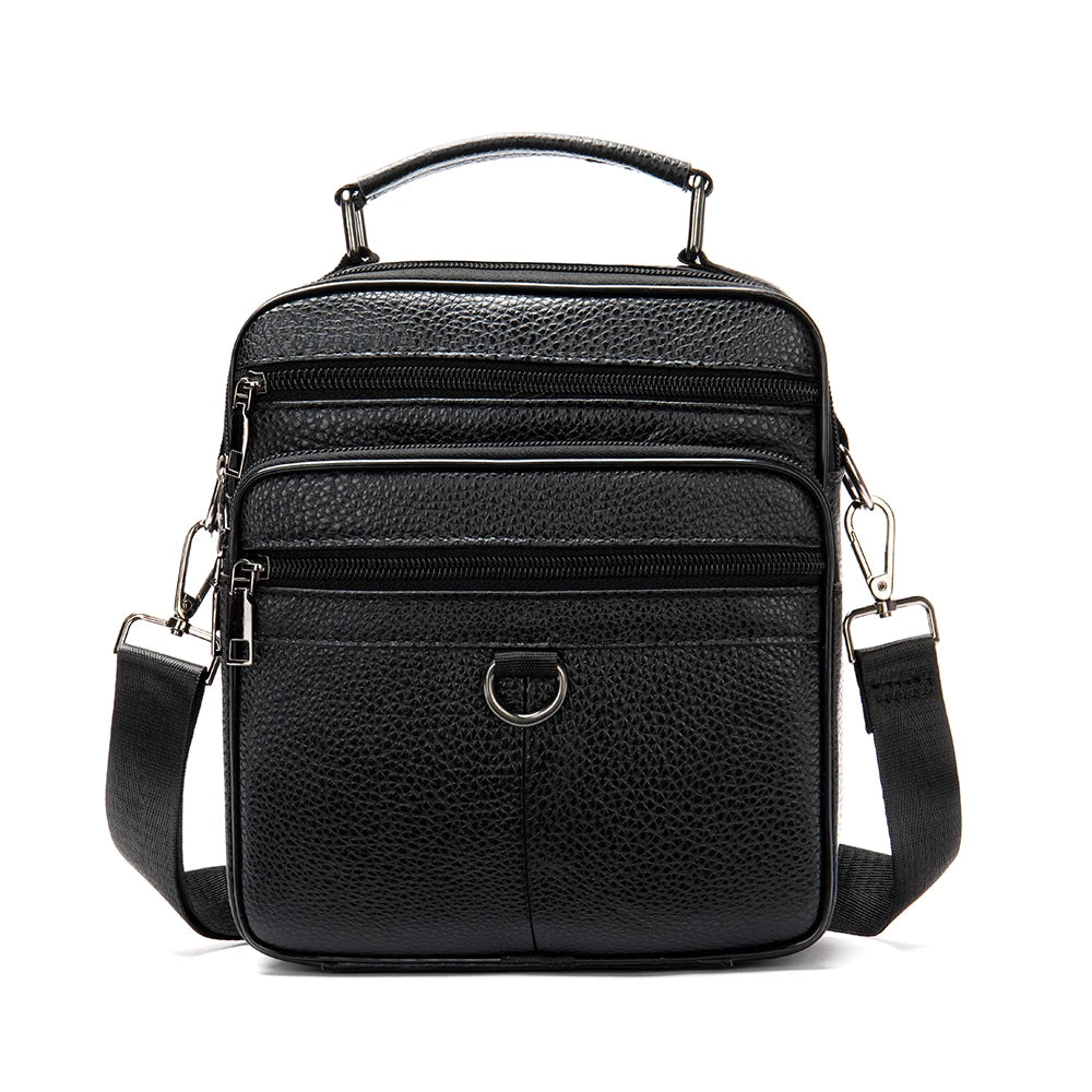 WESTAL Bag Men Leather Black Over The Shoulder Bags Designer Messenger Crossbody Bags for Men for Camera & ipad Handbag Man 7457