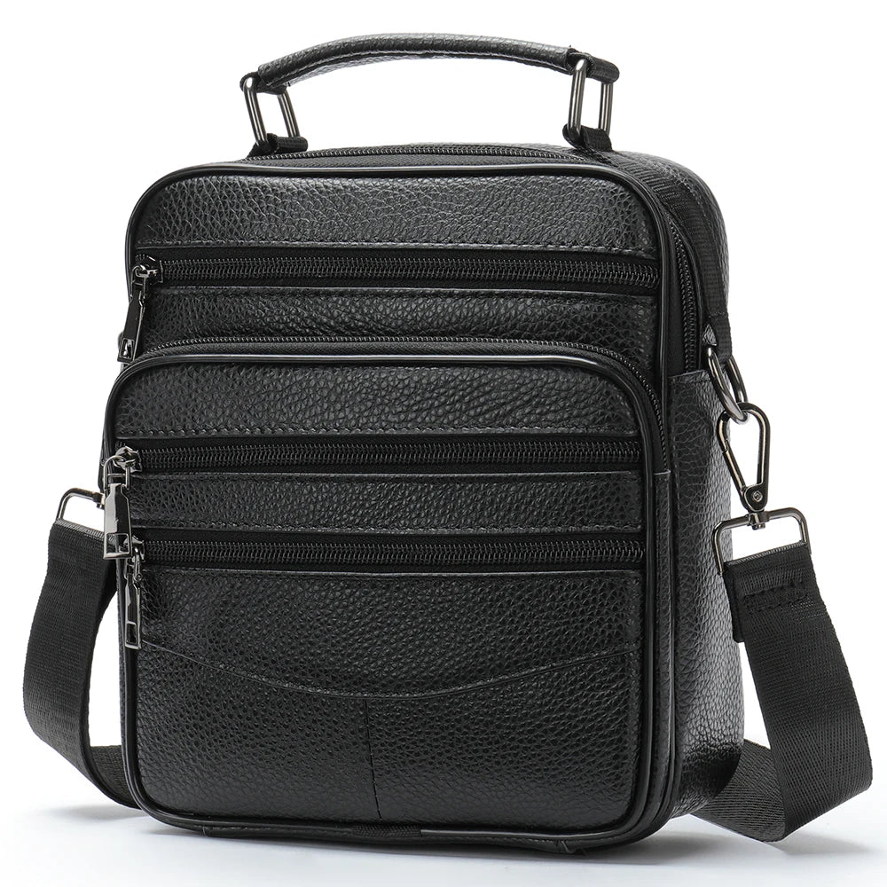 WESTAL Bag Men Leather Black Over The Shoulder Bags Designer Messenger Crossbody Bags for Men for Camera & ipad Handbag Man 7457