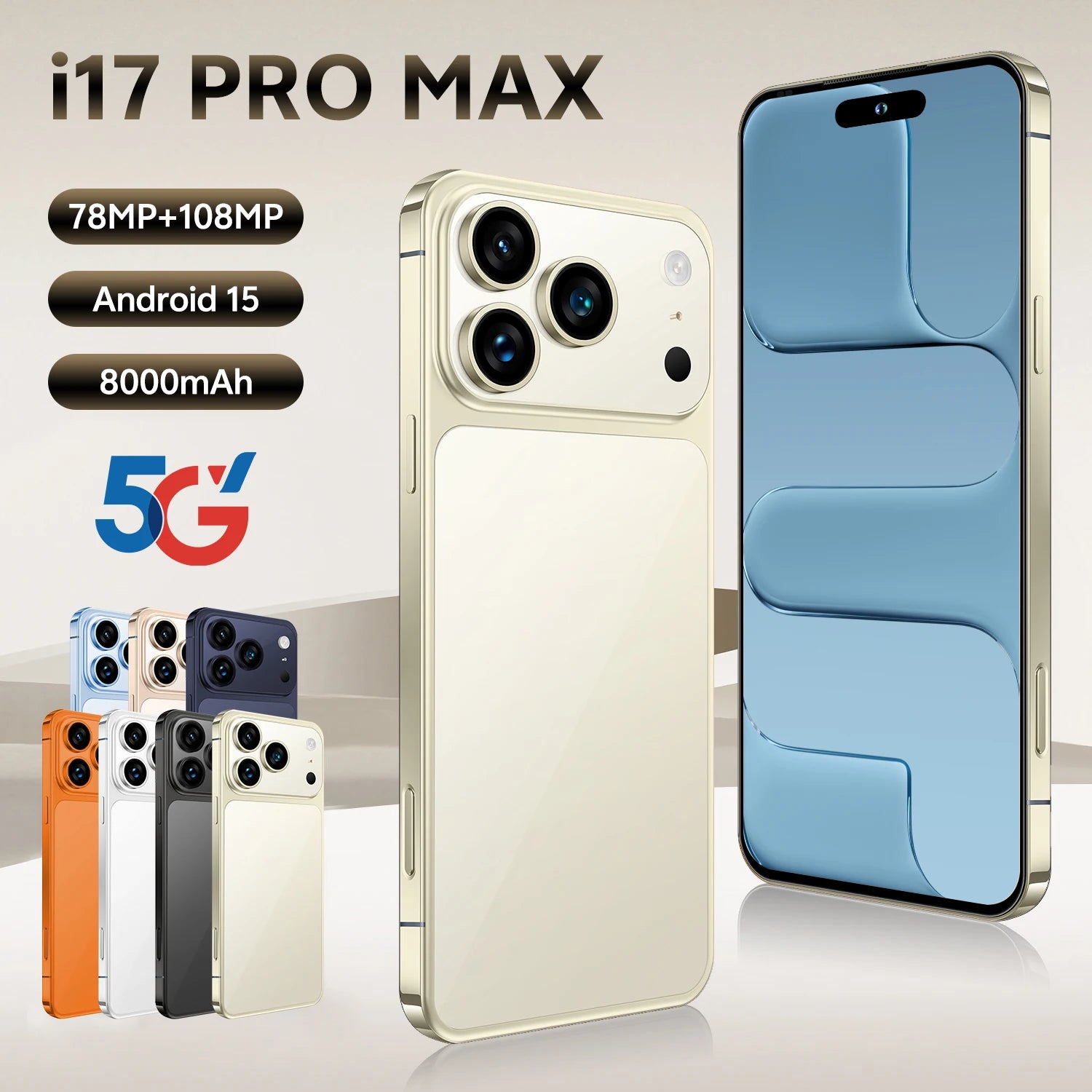 5G Phones Android 15.0 Mobile Phones Cellphone Original I17 PRO MAX 16GB+1TB Smartphone 7 Inch Unlocked Dual Card Smart Phone