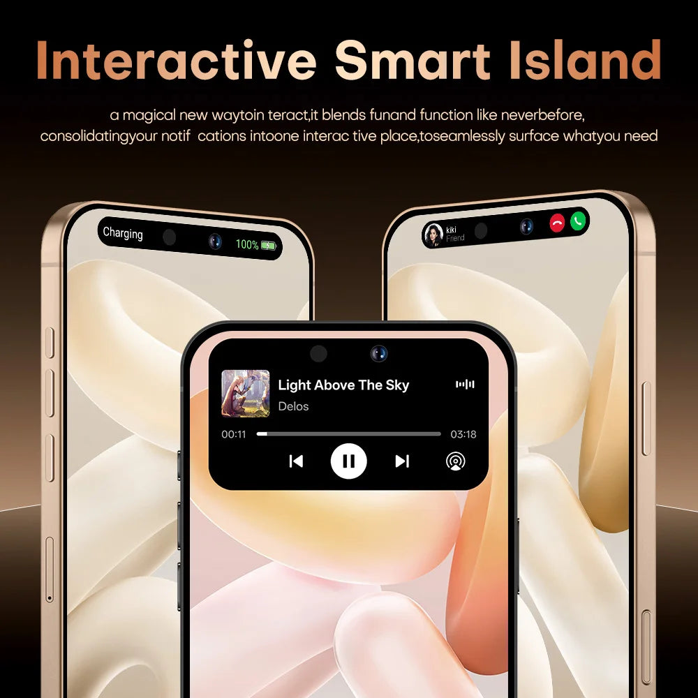 High Quality Original I17 17 Pro Max 5G Smartphone 7.3 Inch Display 16G+1TB Storage Mobile Phones 5g Smartphone