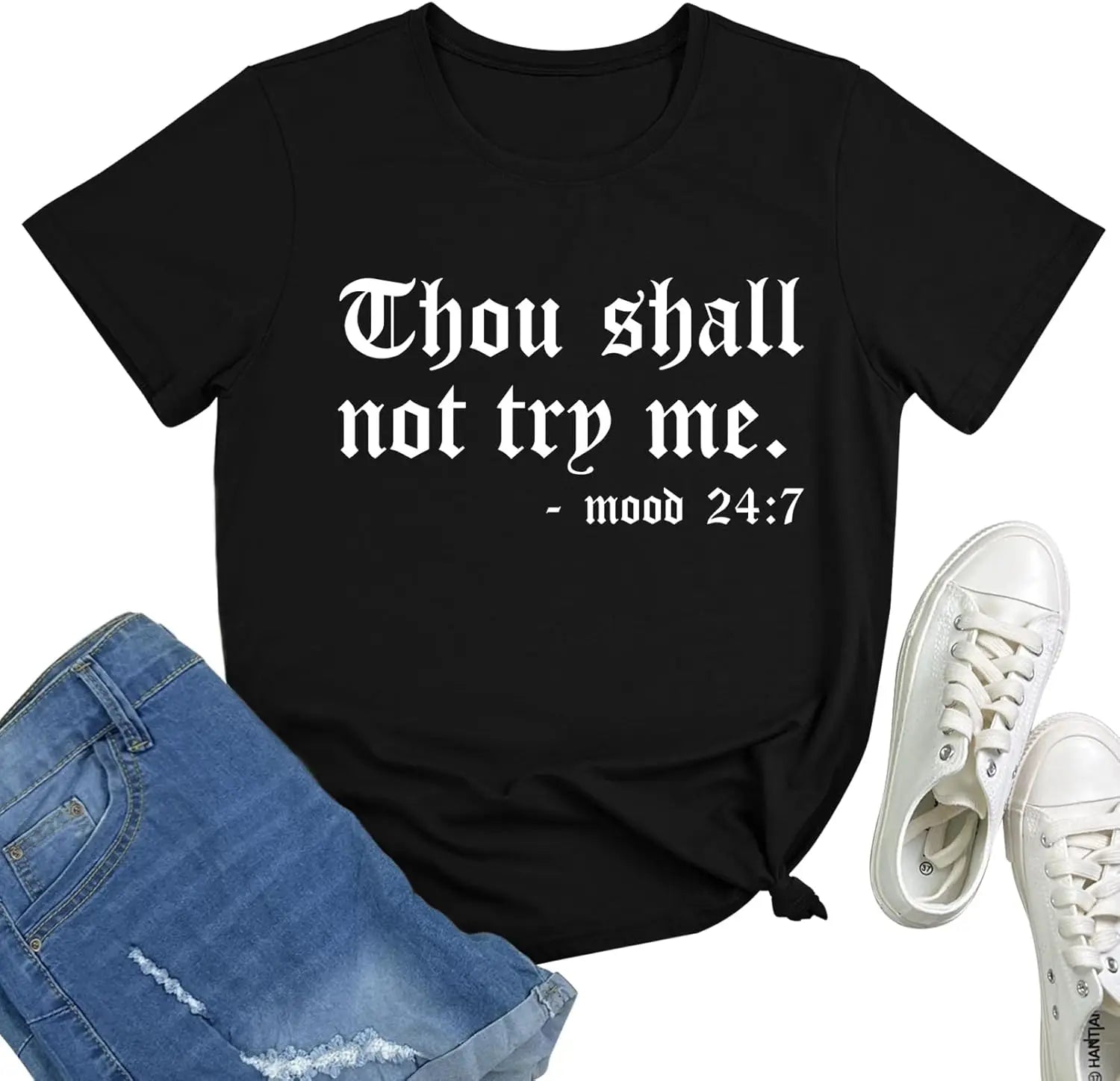 Cute Graphic T-Shirts for Women with Faith Design Crew Neck Short Sleeve