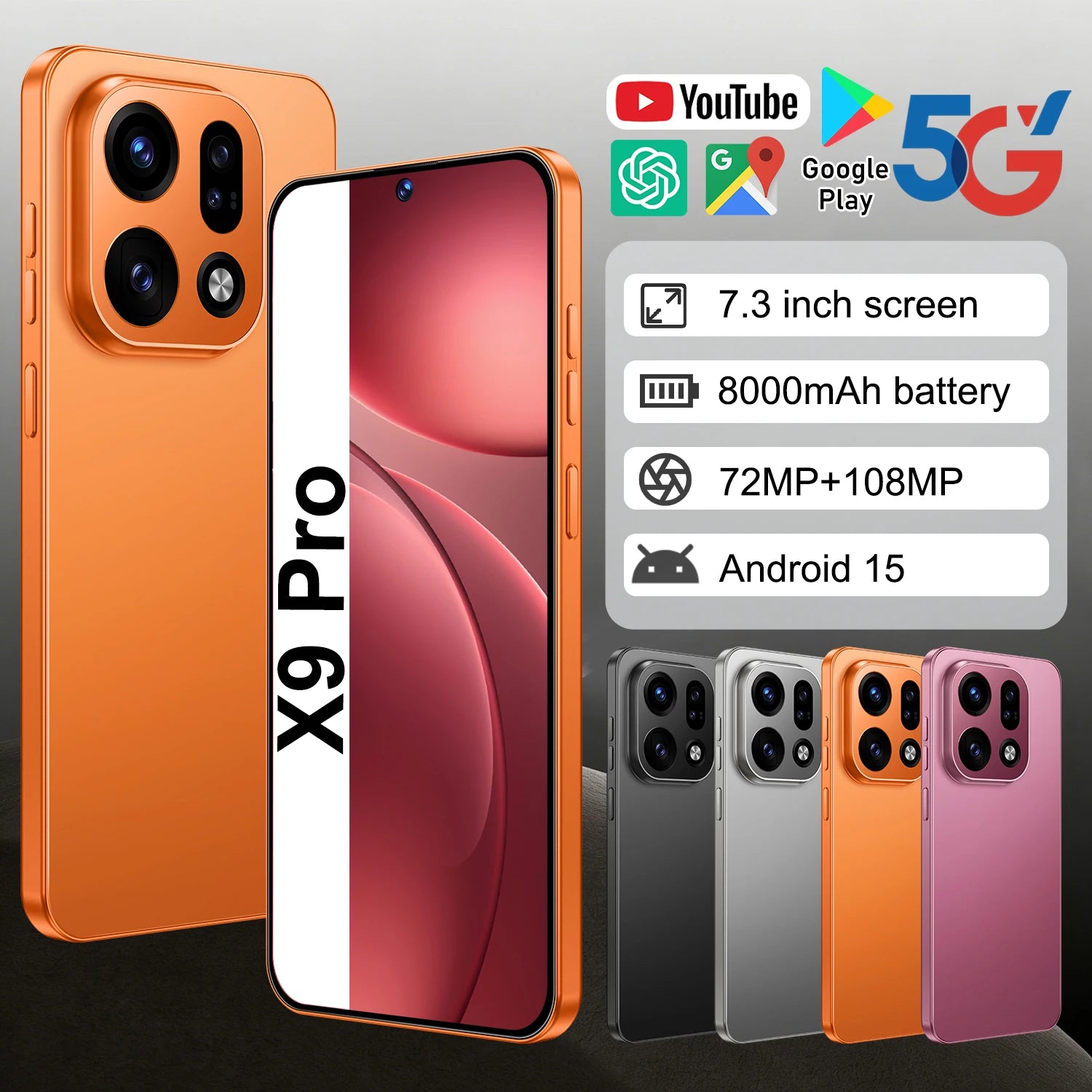 Wholesale Original Unlock 5G Smartphone X9pro Mobile Phones 16GB RAM 1TB ROM LTE CDMA Cellular Deca Core Cellphone