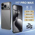 I17 Pro Max 5G Smartphone 16GB+1TB Flash Memory Metal Internal Frame 78MP Front Camera 108MP HD Rear Camera Face Unlock French