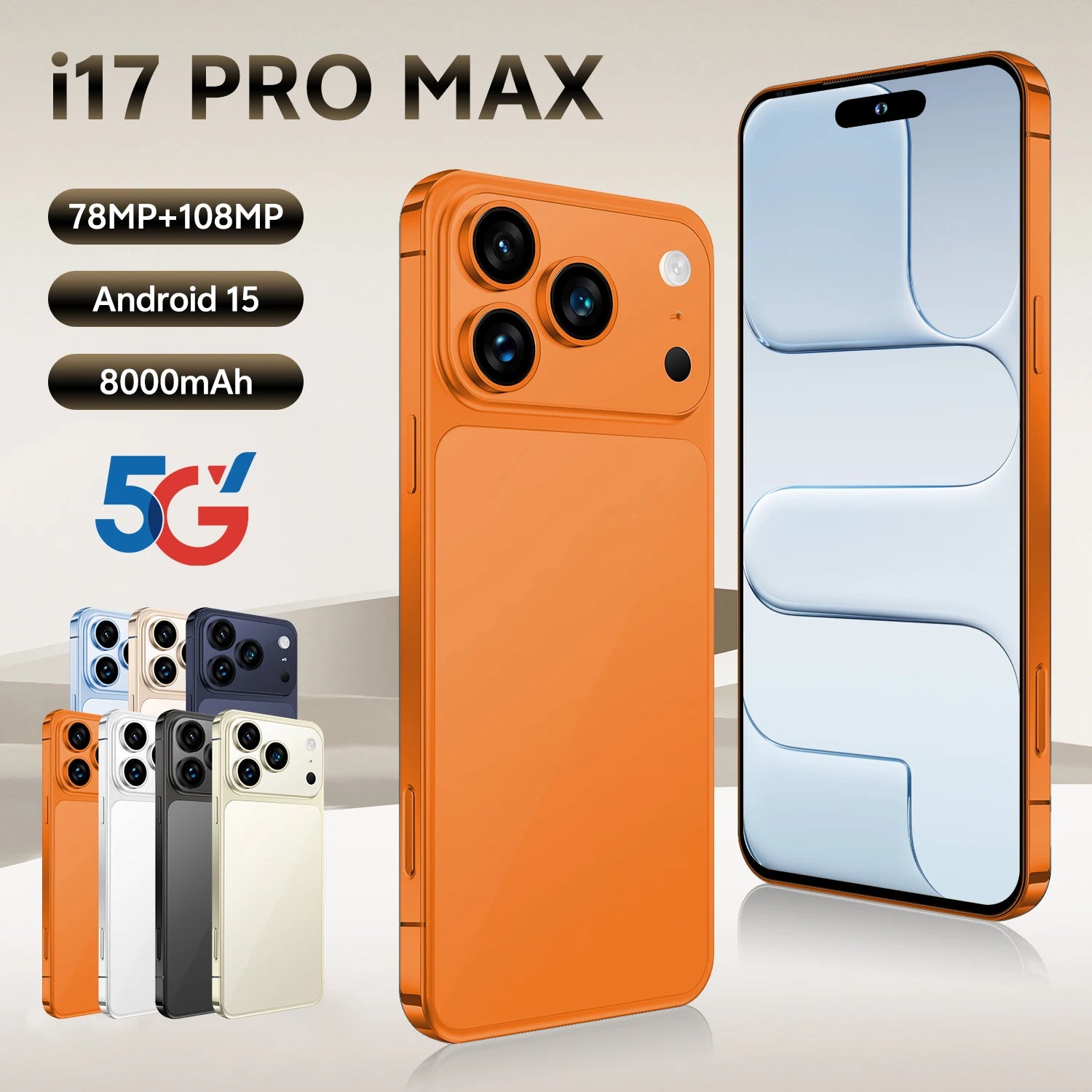 5G Phones Android 15.0 Mobile Phones Cellphone Original I17 PRO MAX 16GB+1TB Smartphone 7 Inch Unlocked Dual Card Smart Phone