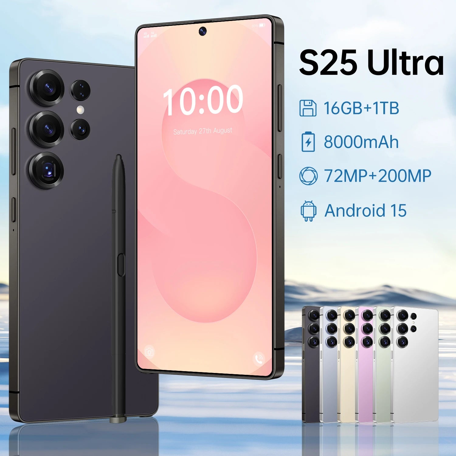 Original S25 Ultra 5G Android 15.0 Smartphone 6.9 Inch 16GB RAM 48+108MP HD Dual Card 8000mAh LTE 108MP 1TB Storage Unlocked