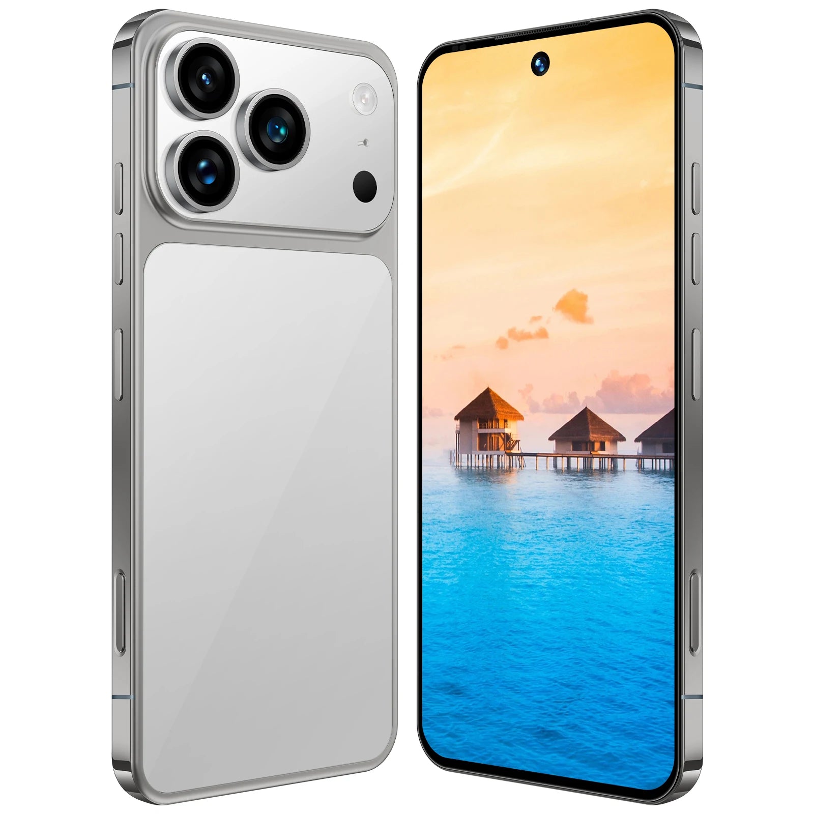 Gray I17 Pro Max Smartphone 16GB+1TB 8000mAh Large Battery 120Hz Refresh Rate 7.3inch Display Best Camera Phone 5g