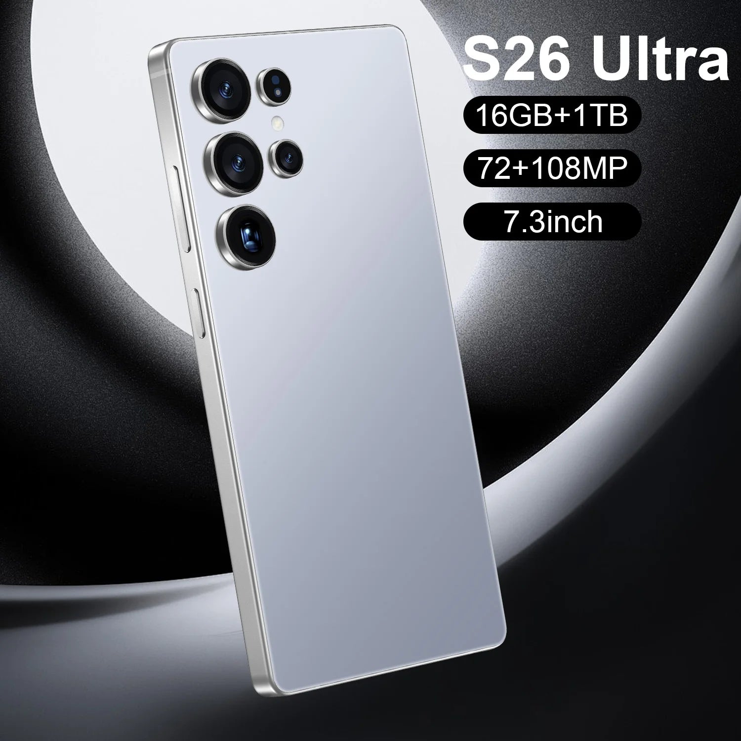 Hot Selling Android 14 S26 ultra Gaming Smartphone 16GB+1TB 7.3inch HD Screen 3G4G5G Compatible High Quality