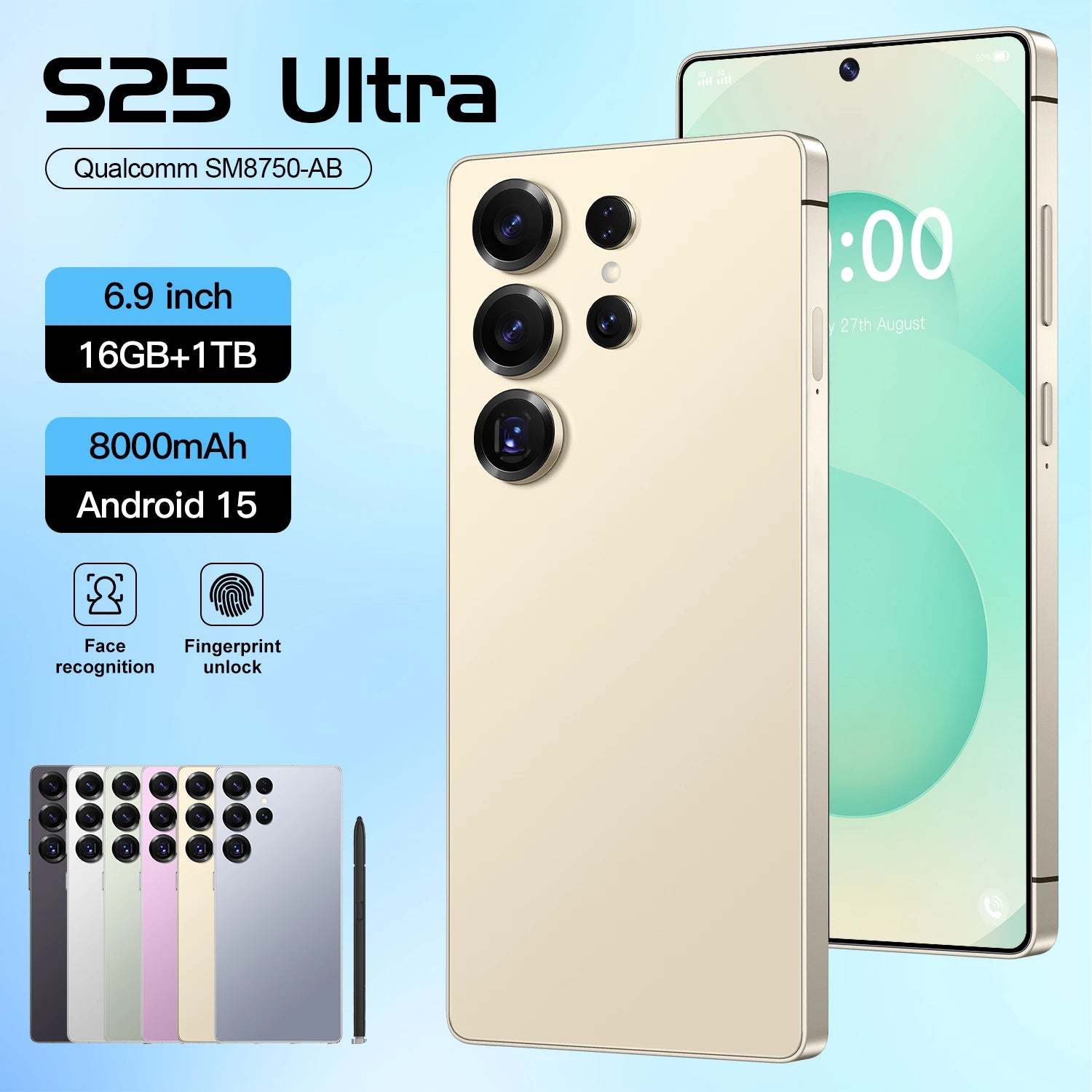 Original S25 Ultra 5G Android 15.0 Smartphone 6.9 Inch 16GB RAM 48+108MP HD Dual Card 8000mAh LTE 108MP 1TB Storage Unlocked