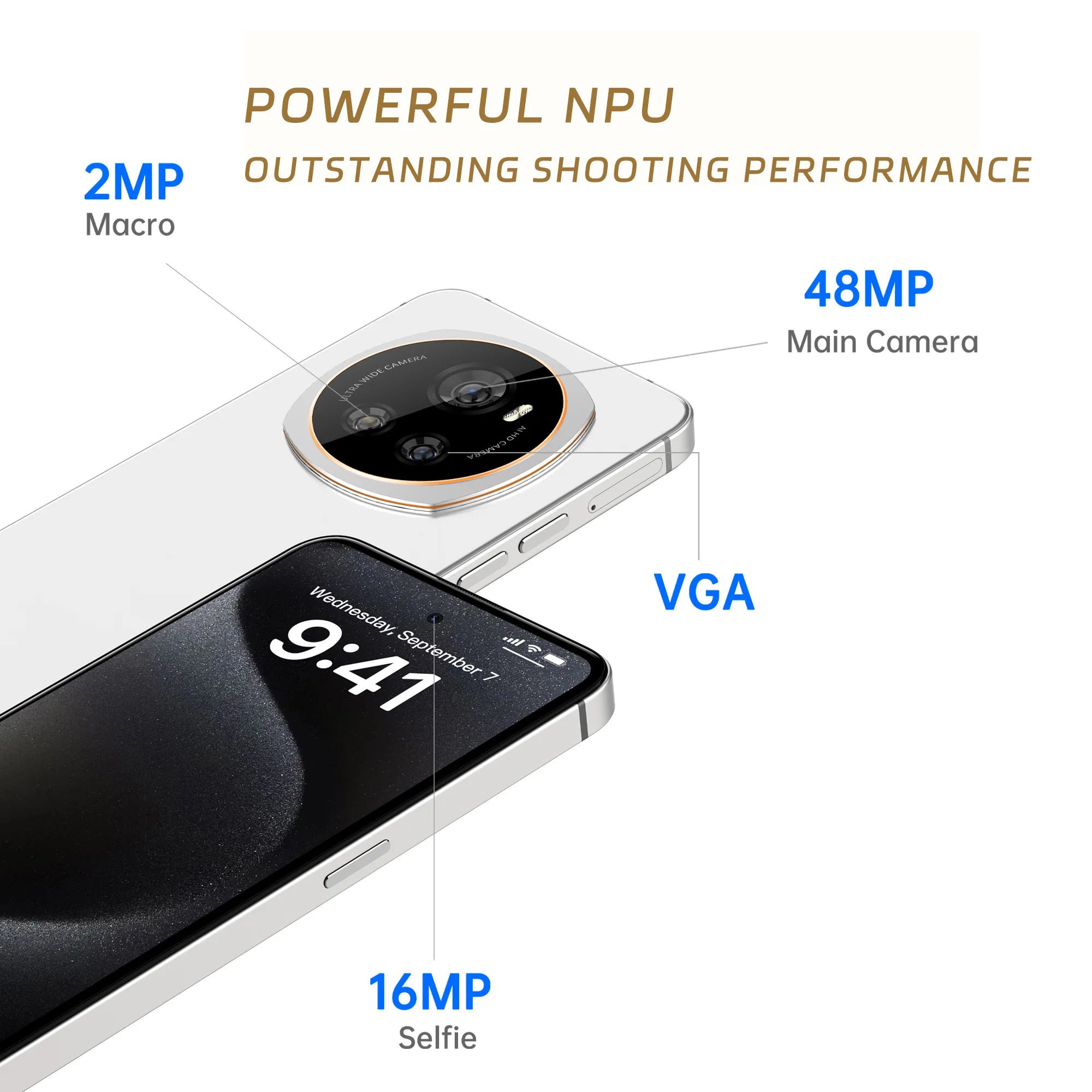 6.5" HD+ Smartphone 128GB+6GB 5000mAh Dual SIM OEM Factory Unlocked Phone Android 15 Celulares Smartphone