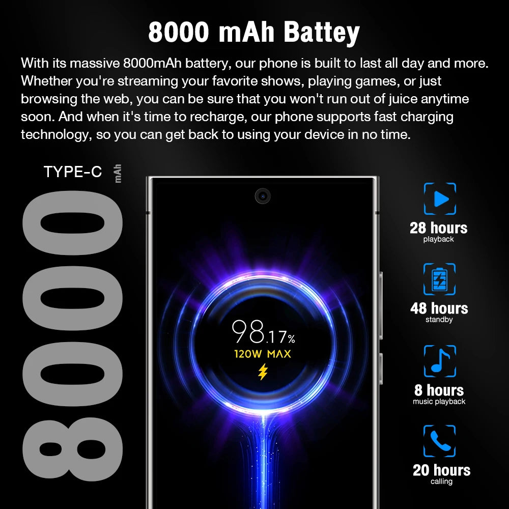 2025 New Arrival Sumsung S25 Ultra Phone Global Version Mobile Phone 16GB+1TB Android 13 Cellphones Unlocked Smartphone