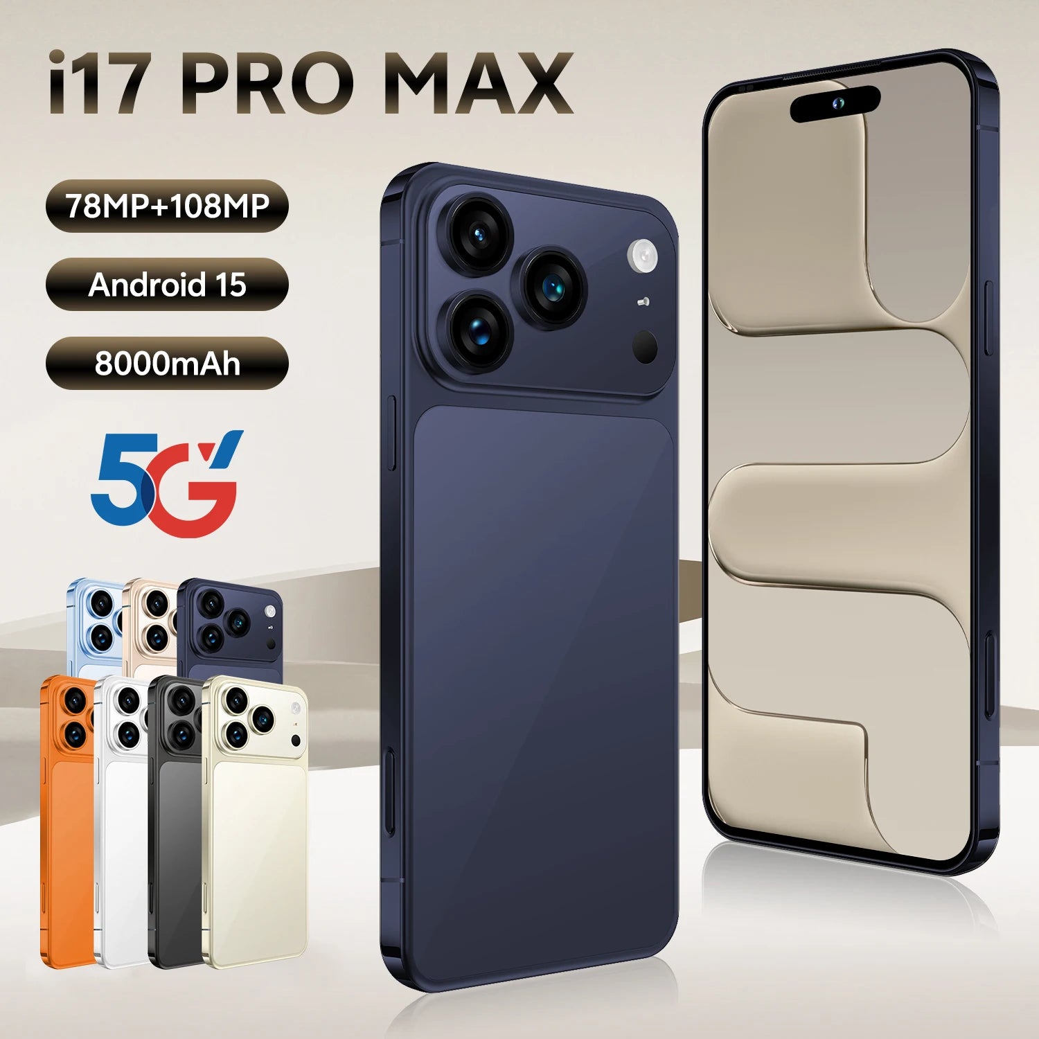5G Phones Android 15.0 Mobile Phones Cellphone Original I17 PRO MAX 16GB+1TB Smartphone 7 Inch Unlocked Dual Card Smart Phone