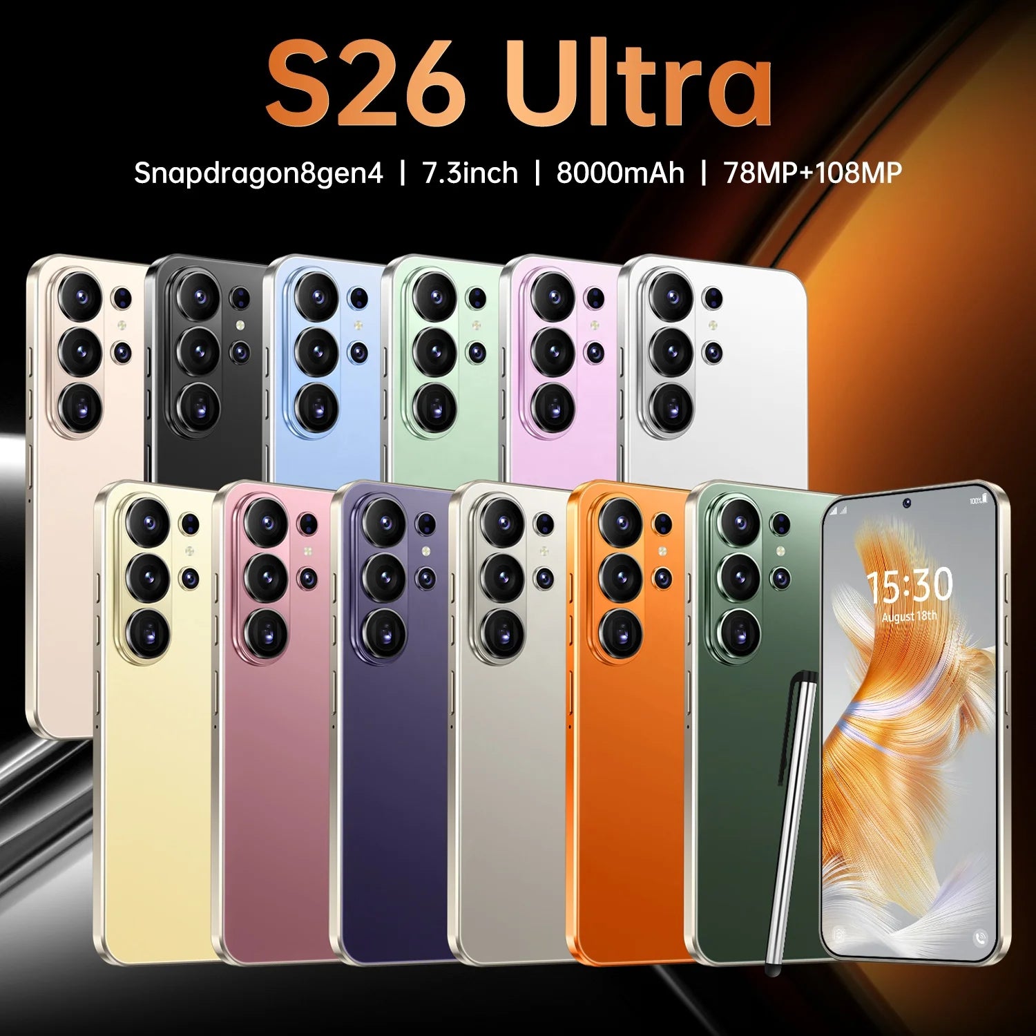 22GB+2TB S26 Ultra Android 16 7.3 inch 2026 NEW 5g Smartphones 5G Dual SIM S26 Ultra Unclocked S26 Ultra Cellphone Mobile Phone