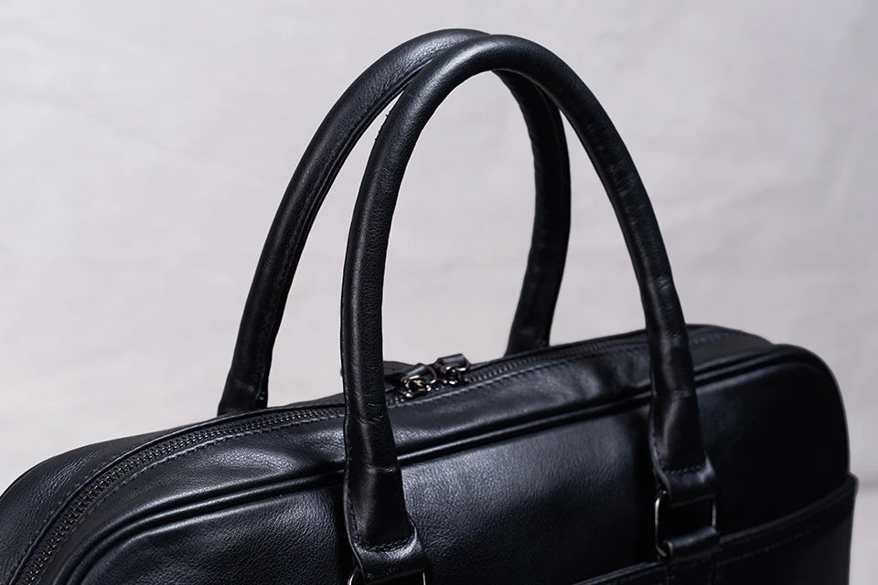 Genuine Leather Casual Men Handbag Man Briefcase Business Shoulder Large Capacity Crossbody 15.6 Inch Laptop Office Bags NUPUGOO