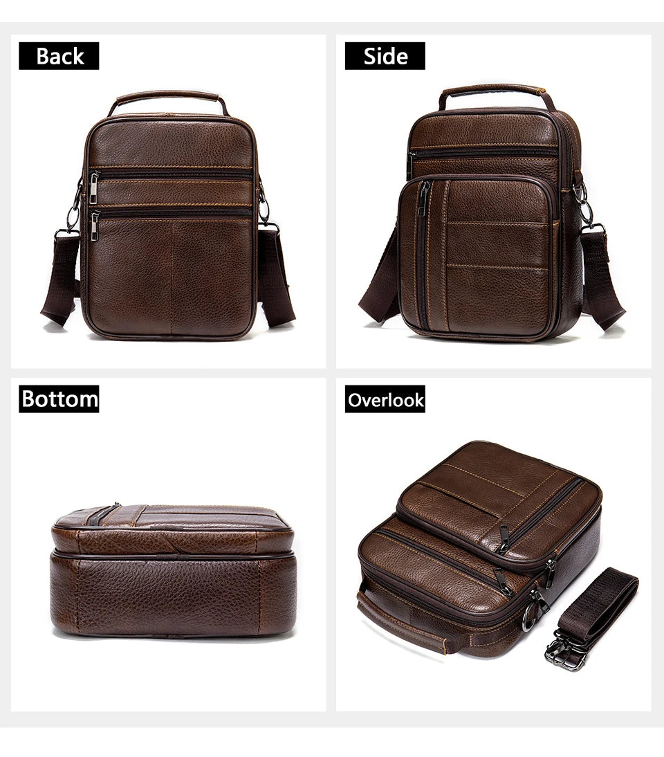 WESTAL Bag Men Leather Black Over The Shoulder Bags Designer Messenger Crossbody Bags for Men for Camera & ipad Handbag Man 7457