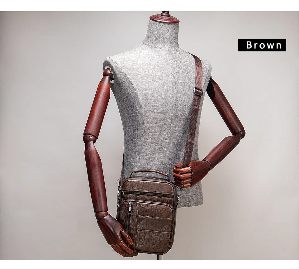 WESTAL Bag Men Leather Black Over The Shoulder Bags Designer Messenger Crossbody Bags for Men for Camera & ipad Handbag Man 7457