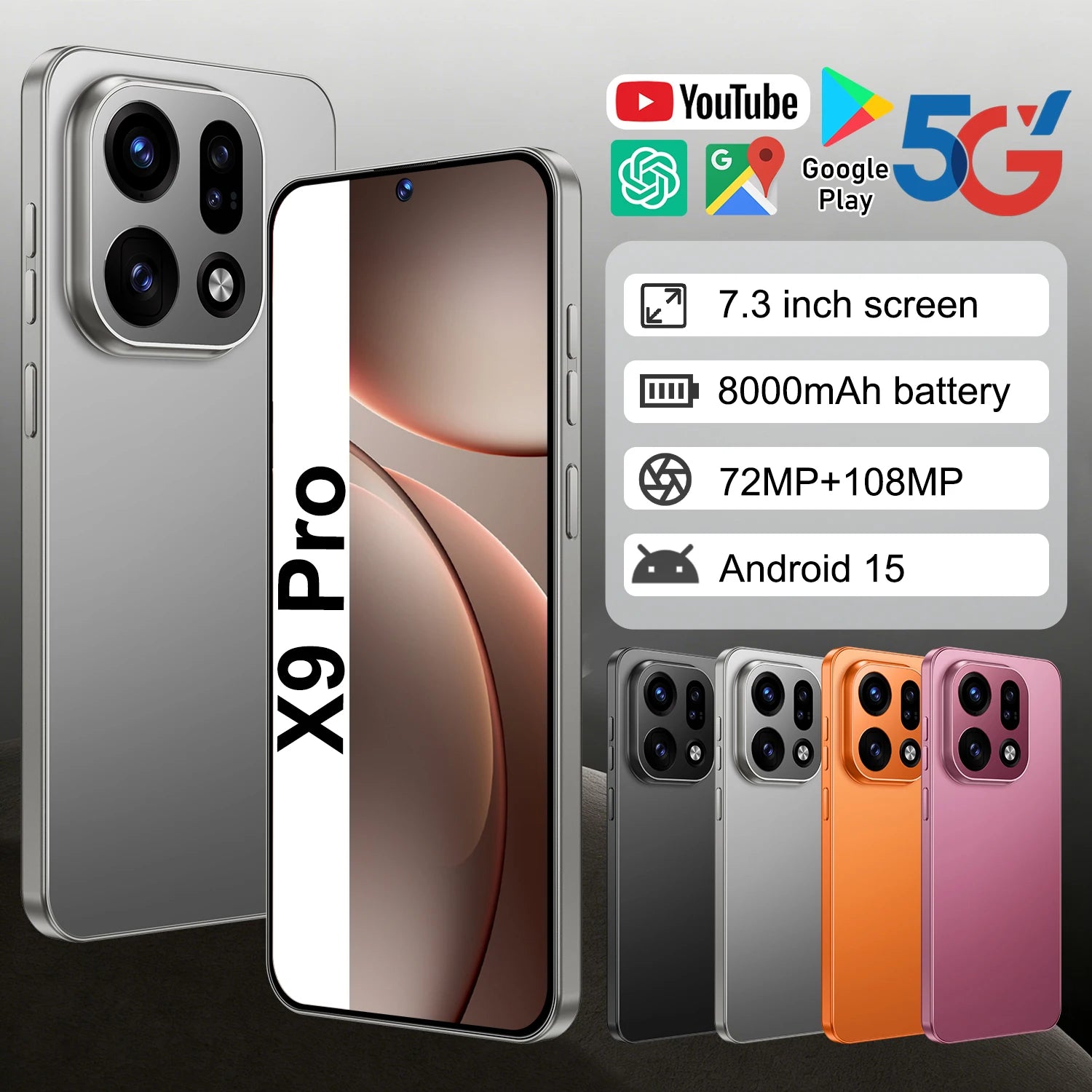 Wholesale Original Unlock 5G Smartphone X9pro Mobile Phones 16GB RAM 1TB ROM LTE CDMA Cellular Deca Core Cellphone