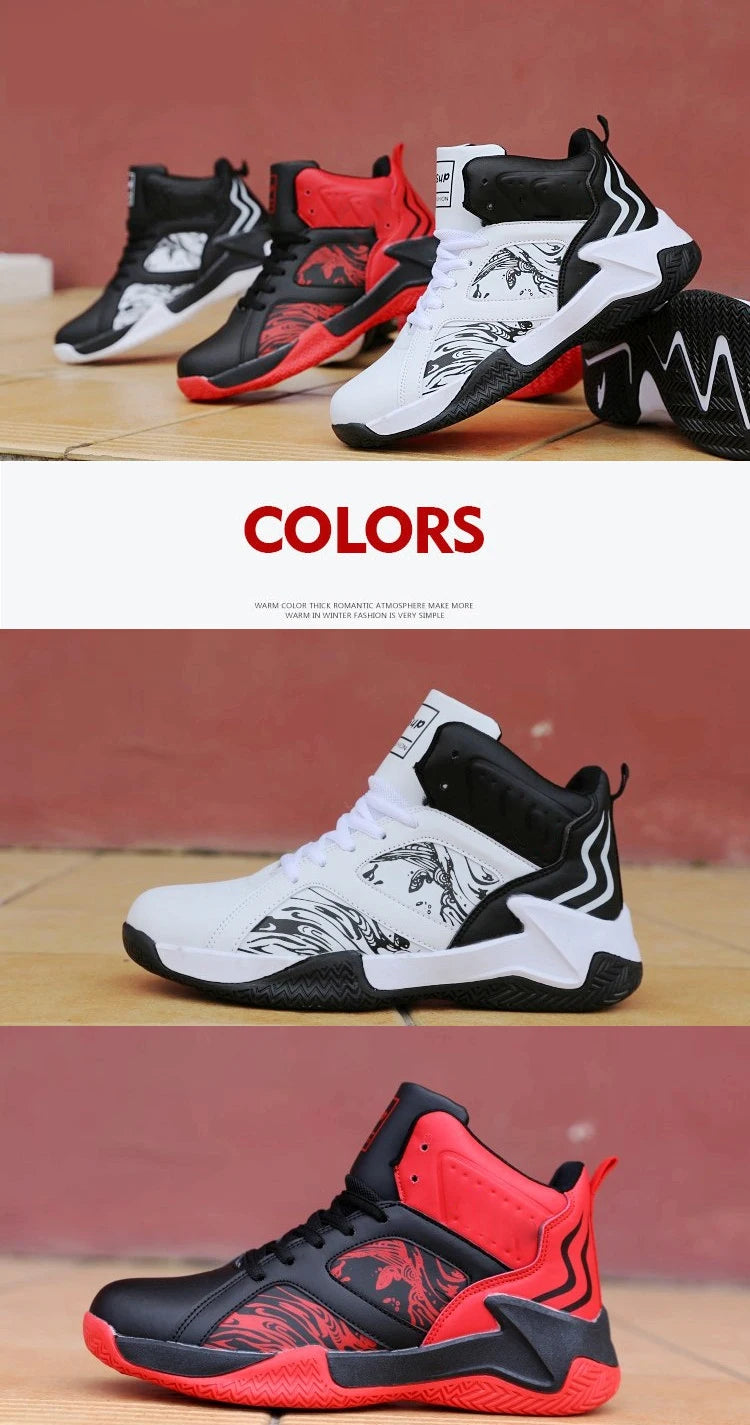 Basketball Shoes for Men High-top Sports Cushioning Hombre Athletic Male Shoes Comfortable Black Sneakers zapatillas Hot Sales