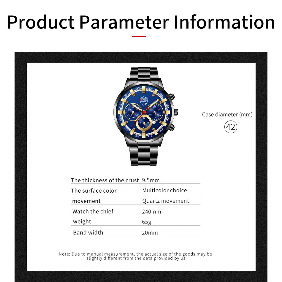 Fashion Mens Watches Luxury Men Sports Gold Stainless Steel Quartz Wrist Watch Man Business Casual Leather Watch часы мужские