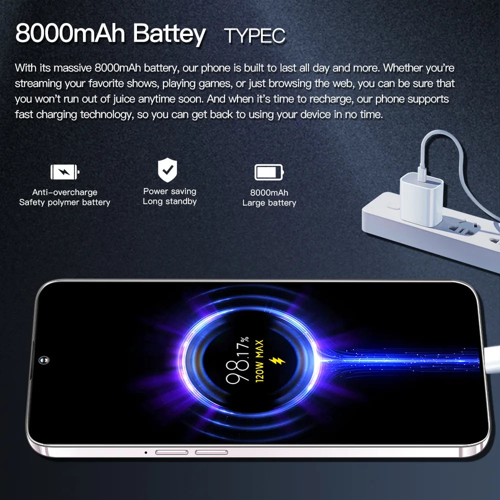 Hot Selling New F5pro 5G Smartphone 16+1TB HD Face Unlock Dual SIM High Gaming Performance 108MP Spanish Global LTE Connectivity