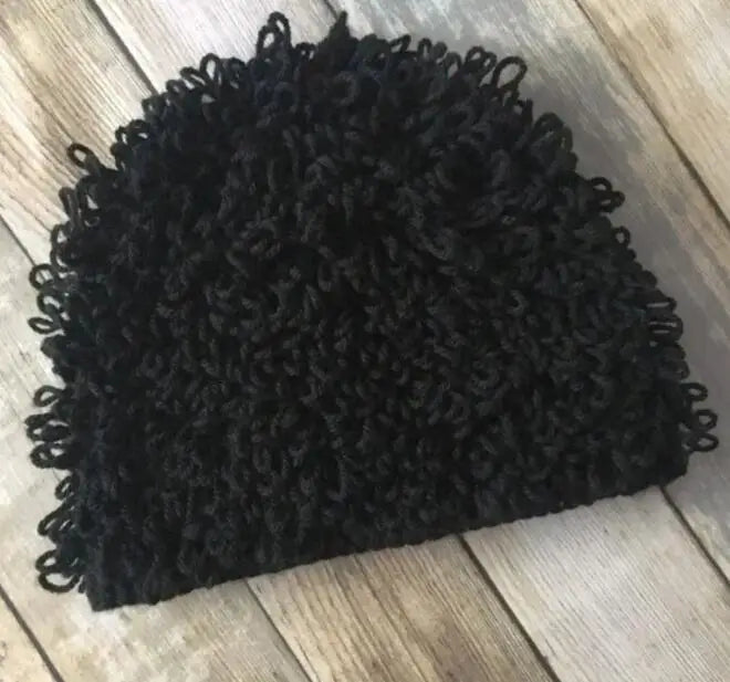 Kids Boy Girl Hat Cute Old Lady Woman Curly Hair Wig Cap Skullies Beanies Winter Knitted Children Baby Hats and Caps Accessories