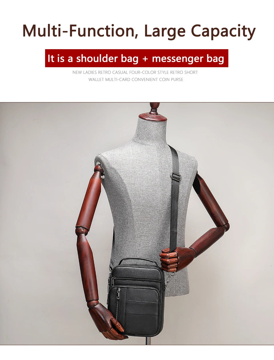 WESTAL Bag Men Leather Black Over The Shoulder Bags Designer Messenger Crossbody Bags for Men for Camera & ipad Handbag Man 7457
