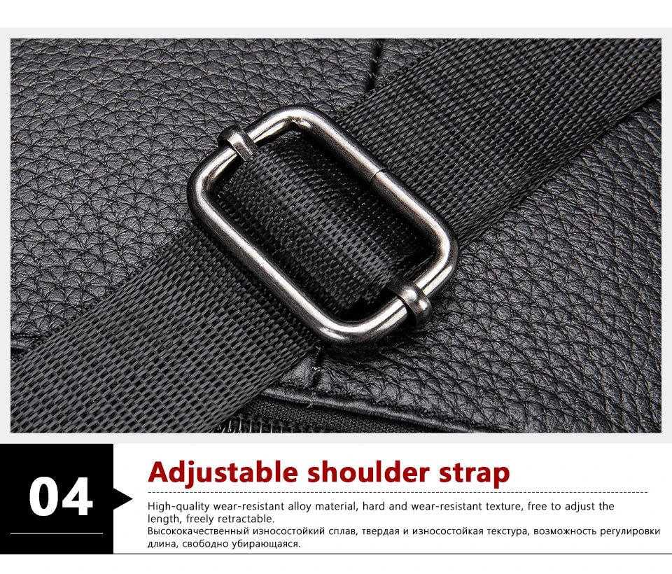 WESTAL Bag Men Leather Black Over The Shoulder Bags Designer Messenger Crossbody Bags for Men for Camera & ipad Handbag Man 7457
