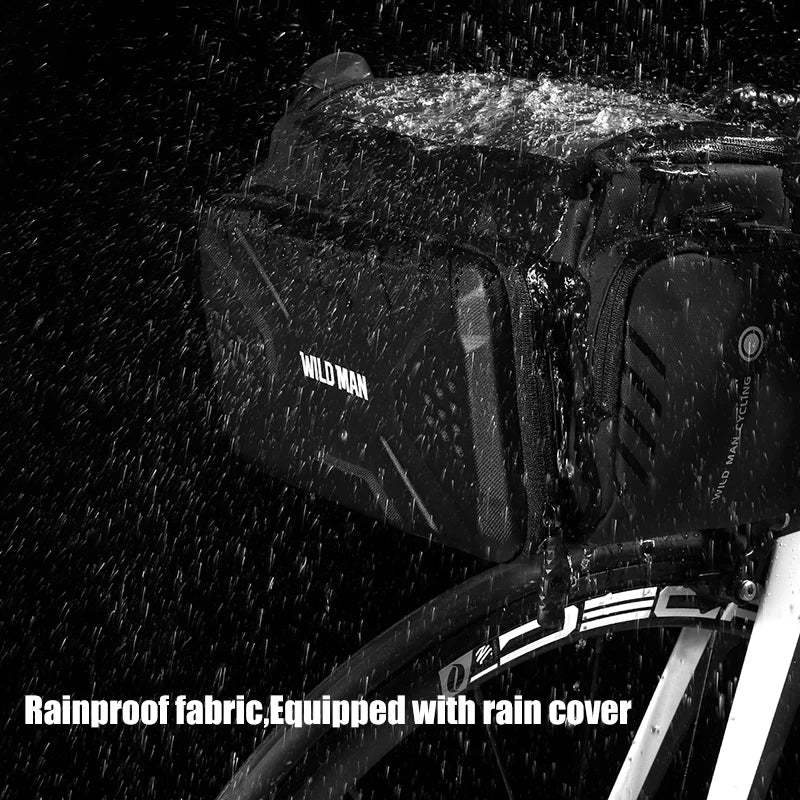 WILD MAN EVA Hard Shell Bicycle Handlebar Bag Touch Screen Phone Holder Electric Scooter Front Bag Crossbody Camera Pouch