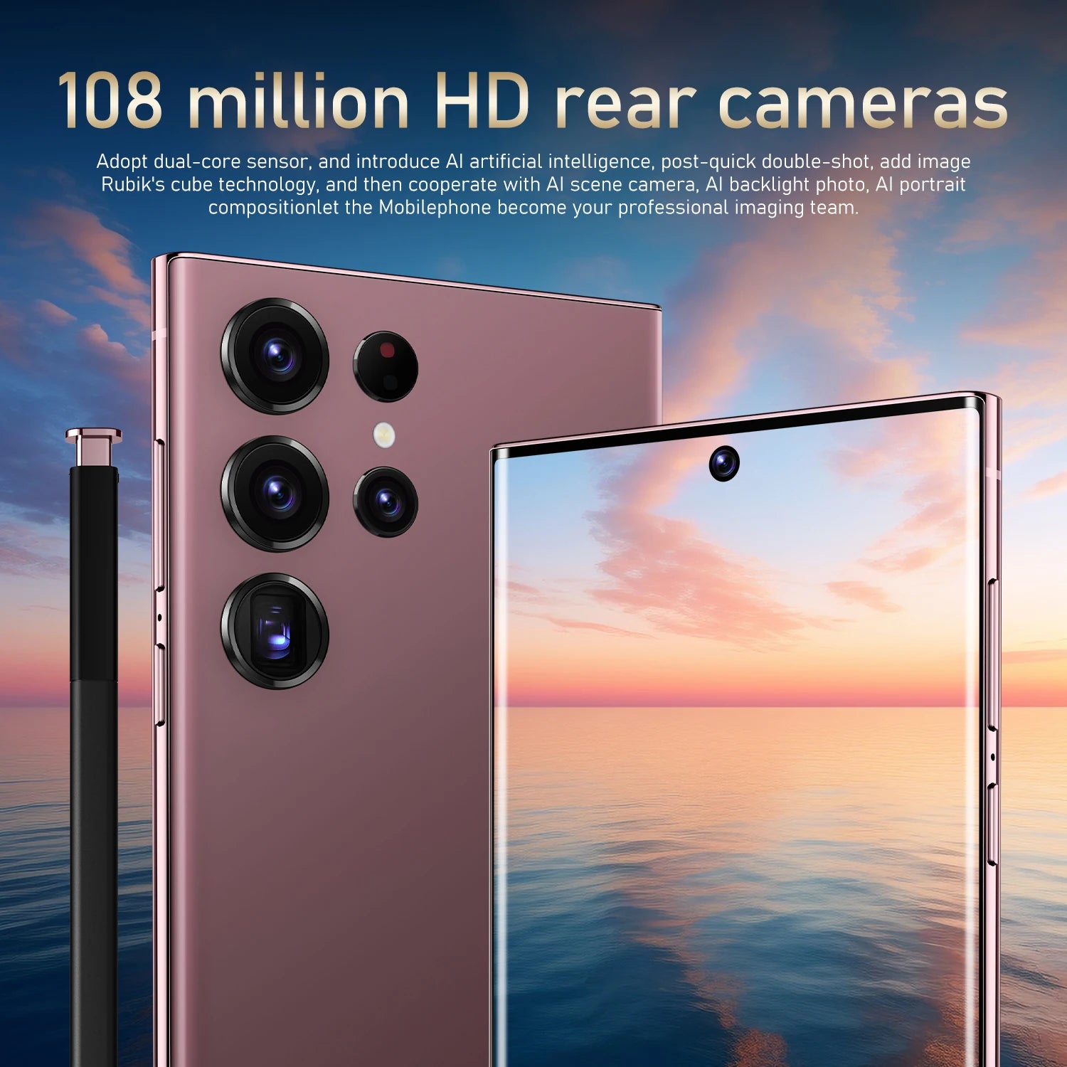 Hot Selling Unlocked 7.3-inch For Gal Axy S24 Ultra 4g Smartphone 1TB Android Phone With 108mp Rear Camera Cdma And Lte Cellula