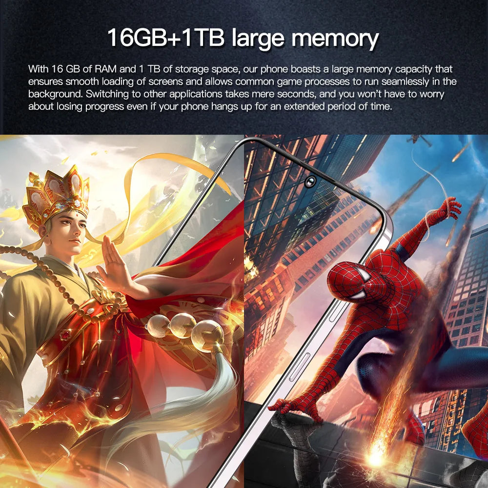 Hot Selling New F5pro 5G Smartphone 16+1TB HD Face Unlock Dual SIM High Gaming Performance 108MP Spanish Global LTE Connectivity
