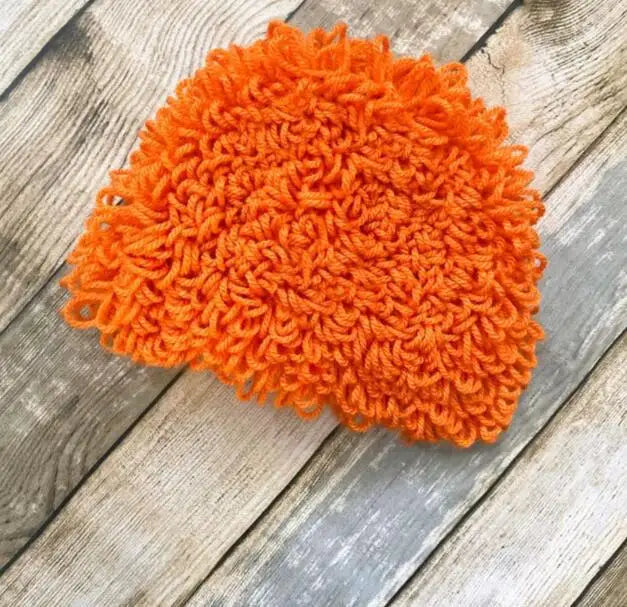 Kids Boy Girl Hat Cute Old Lady Woman Curly Hair Wig Cap Skullies Beanies Winter Knitted Children Baby Hats and Caps Accessories