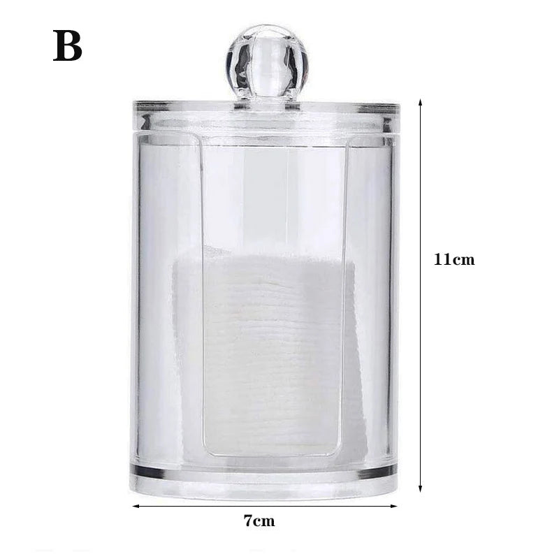 Makeup Organizer Cosmetic Storage Box Organizador Cotton Swab Holder Cotton Pad Box Clear Plastic Box with Lid Dust-proof