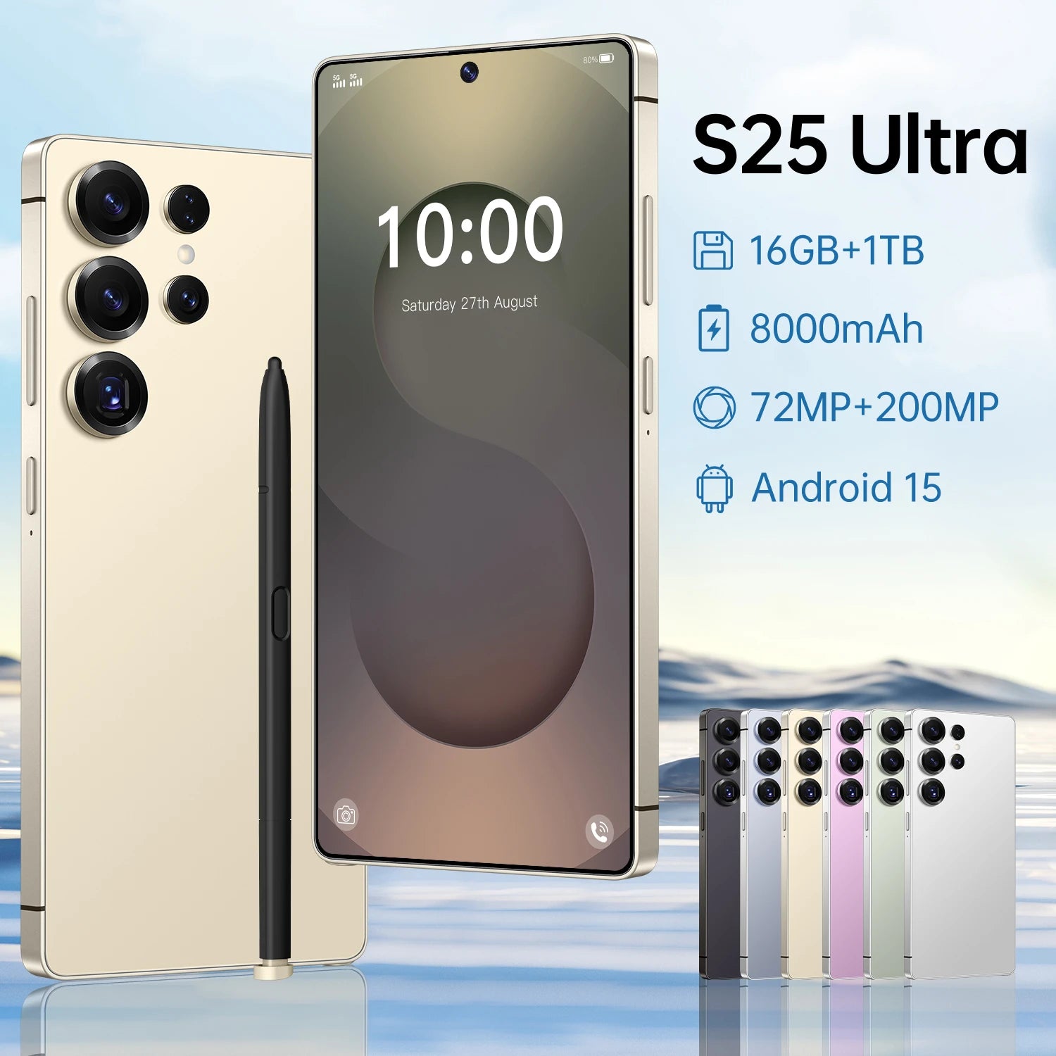 Original S25 Ultra 5G Android 15.0 Smartphone 6.9 Inch 16GB RAM 48+108MP HD Dual Card 8000mAh LTE 108MP 1TB Storage Unlocked