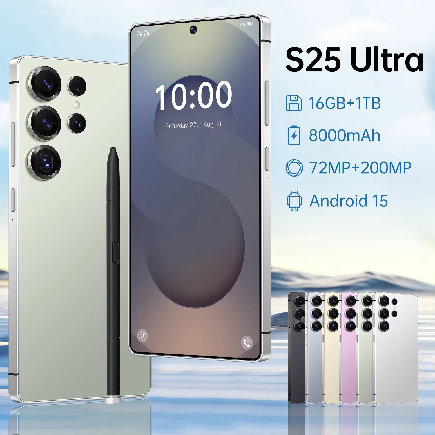 Original S25 Ultra 5G Android 15.0 Smartphone 6.9 Inch 16GB RAM 48+108MP HD Dual Card 8000mAh LTE 108MP 1TB Storage Unlocked