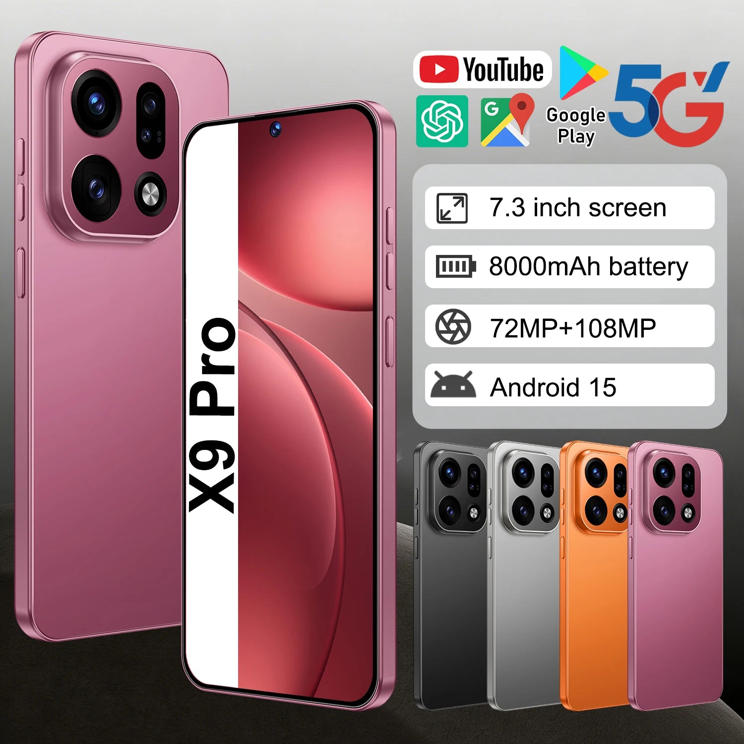 Wholesale Original Unlock 5G Smartphone X9pro Mobile Phones 16GB RAM 1TB ROM LTE CDMA Cellular Deca Core Cellphone