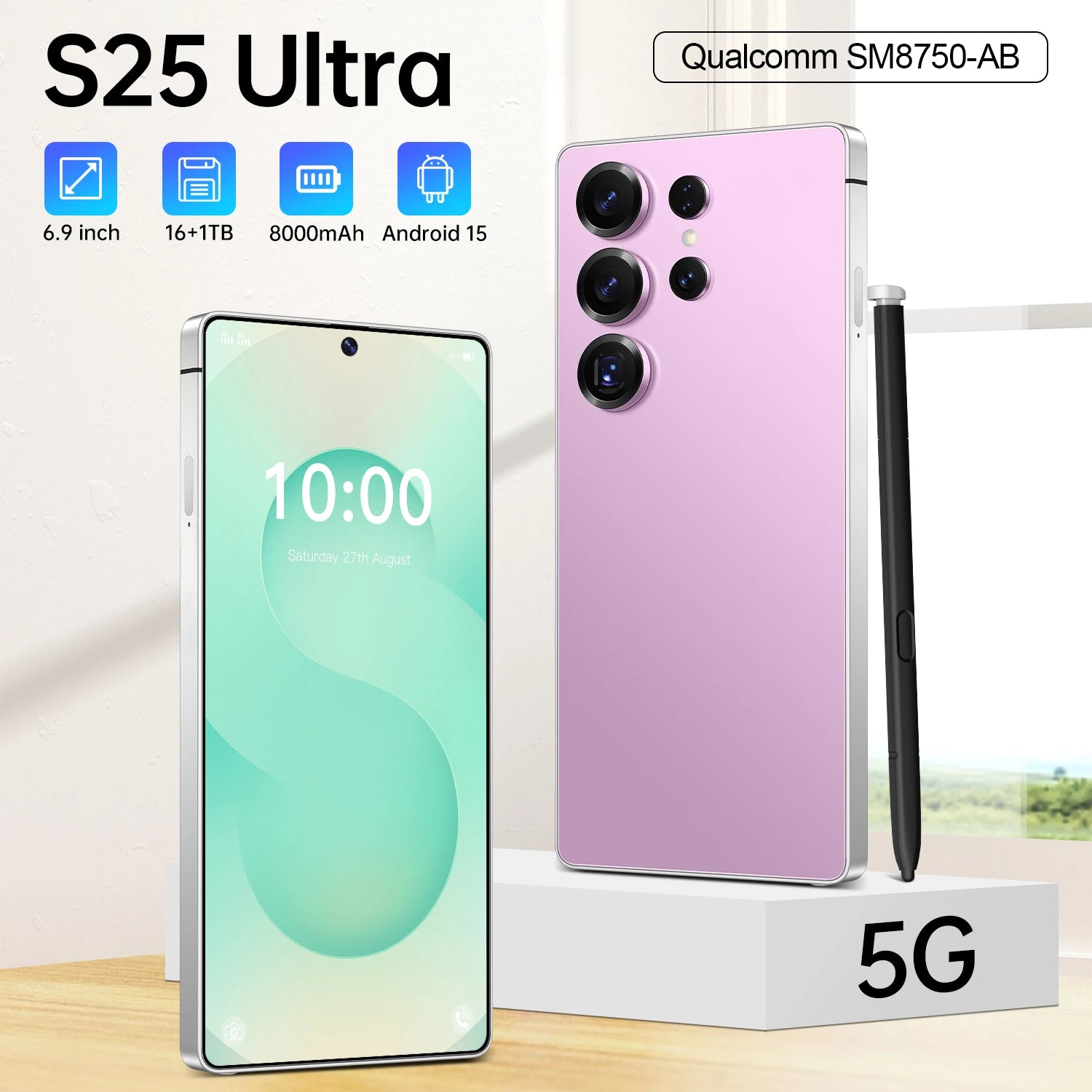 Original S25 Ultra 5G Android 15.0 Smartphone 6.9 Inch 16GB RAM 48+108MP HD Dual Card 8000mAh LTE 108MP 1TB Storage Unlocked