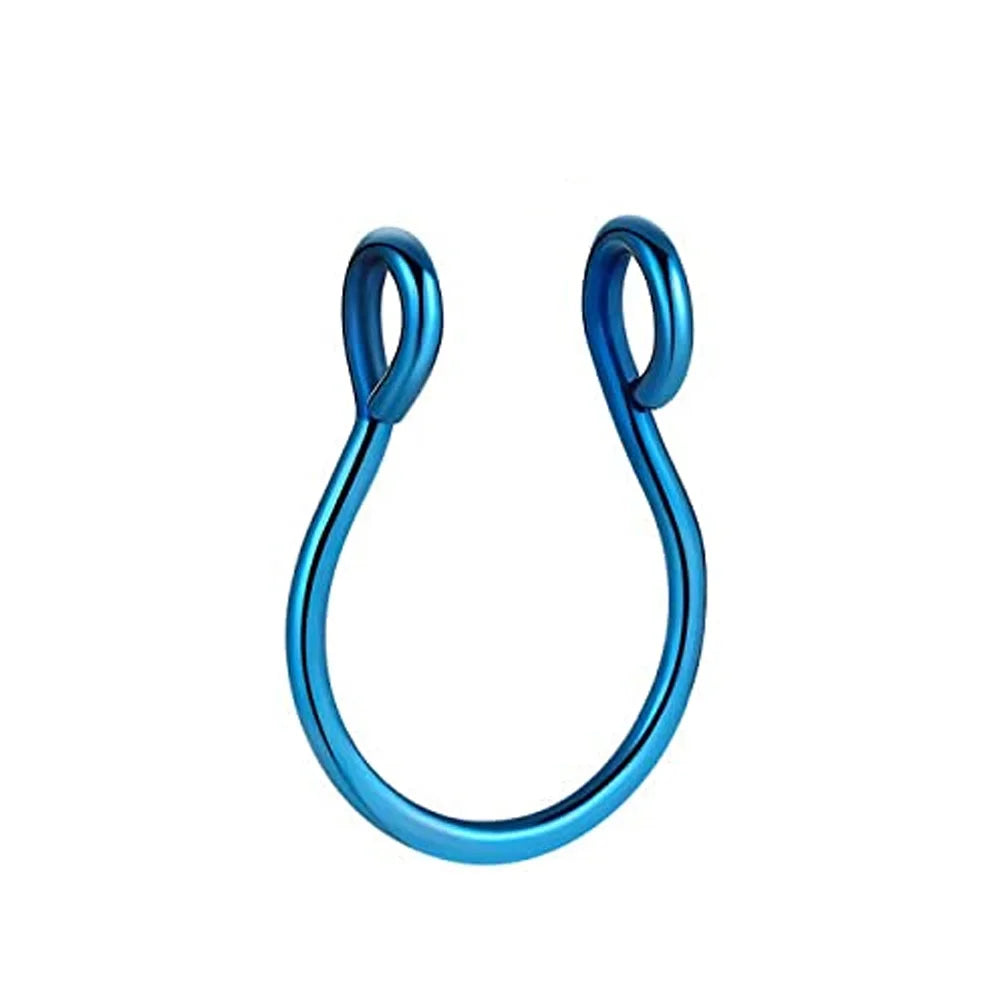 1pcs U Shaped Fake Nose Ring Hoop Septum Rings Stainless Steel Nose Piercing Fake Piercing Oreja Pircing Jewelry
