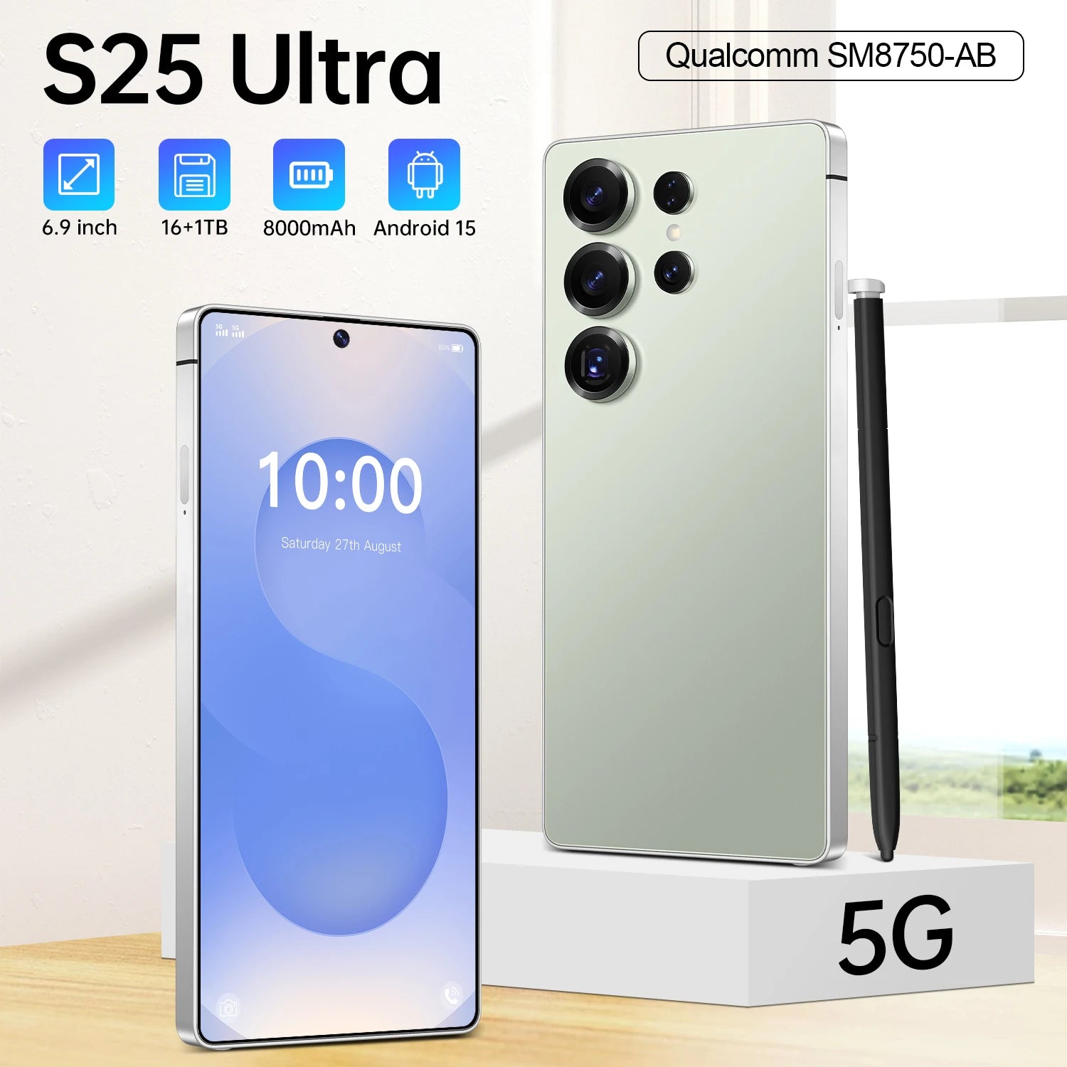 Original S25 Ultra 5G Android 15.0 Smartphone 6.9 Inch 16GB RAM 48+108MP HD Dual Card 8000mAh LTE 108MP 1TB Storage Unlocked