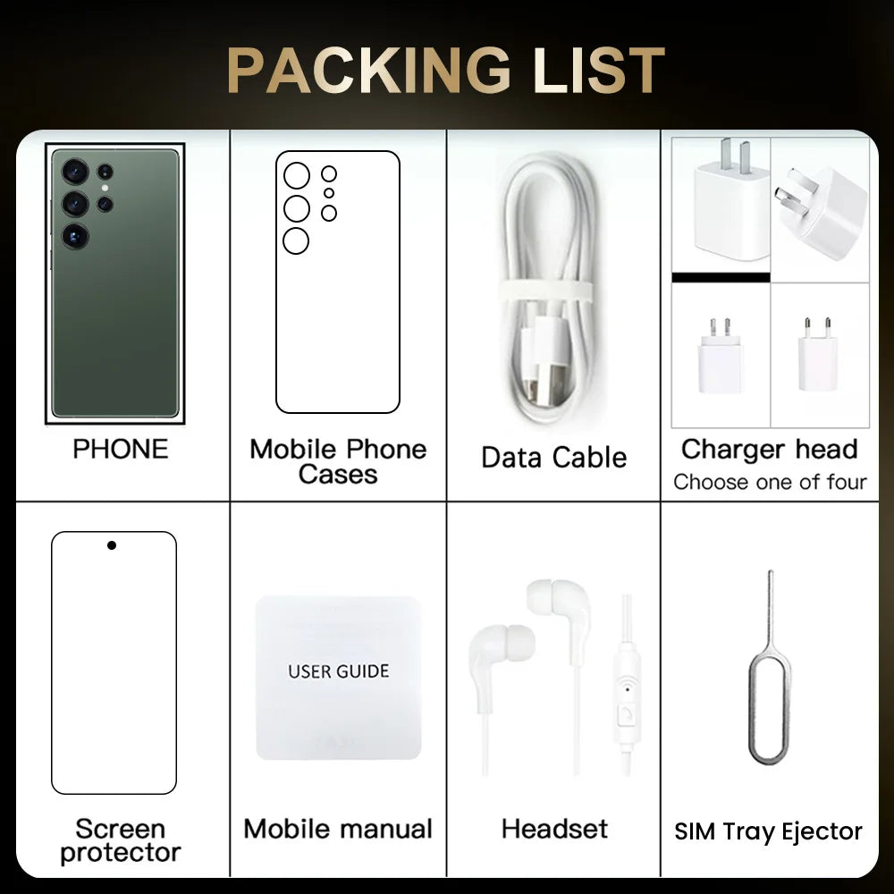 2025 New Global S26 Ultra 5G Smartphone 6.8 Inch HD 16GB+1TB Unlocked Dual Card Android 15.0 Global Version Mobilephone