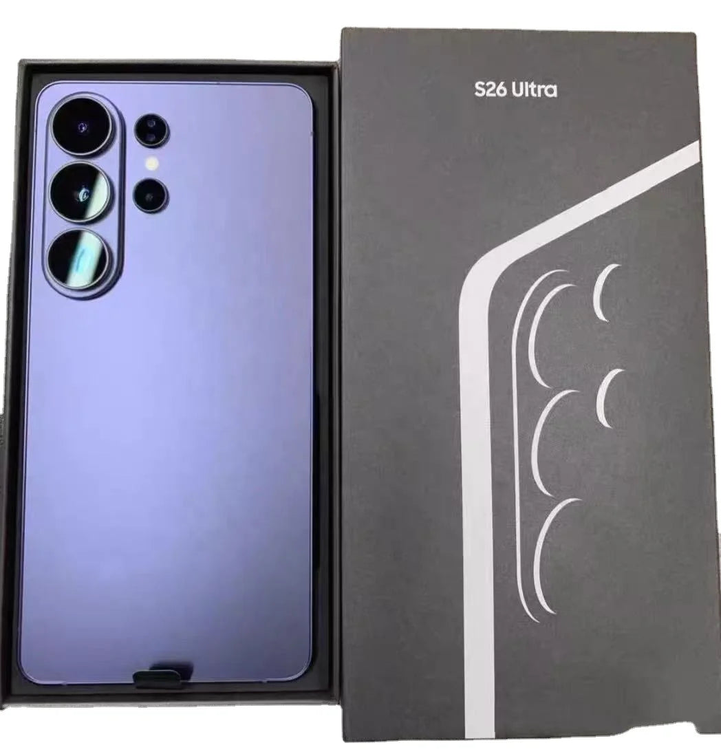 Unlocked Clone S26 Ultra 6.9" 12GB+1TB 4G/5G LTE/CDMA Dual-SIM Stylus 4 Cameras 64MP Face ID Android 14 Deca Core Smartphone