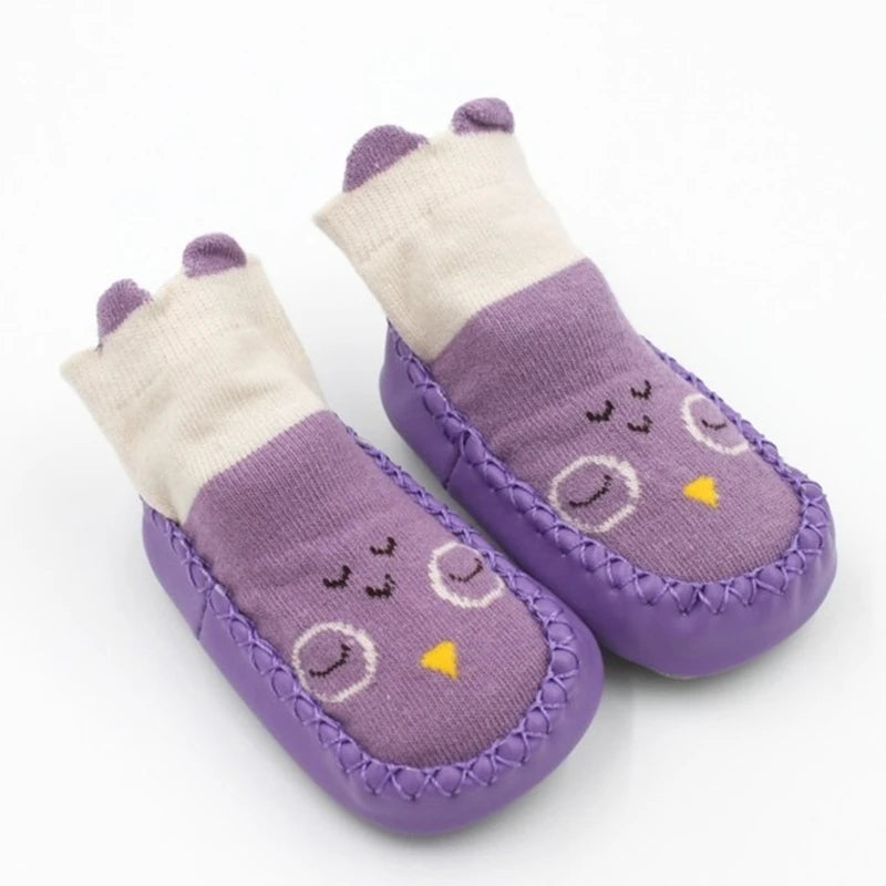 Toddler Winter Indoor Sock Shoes with Rubber Soles
