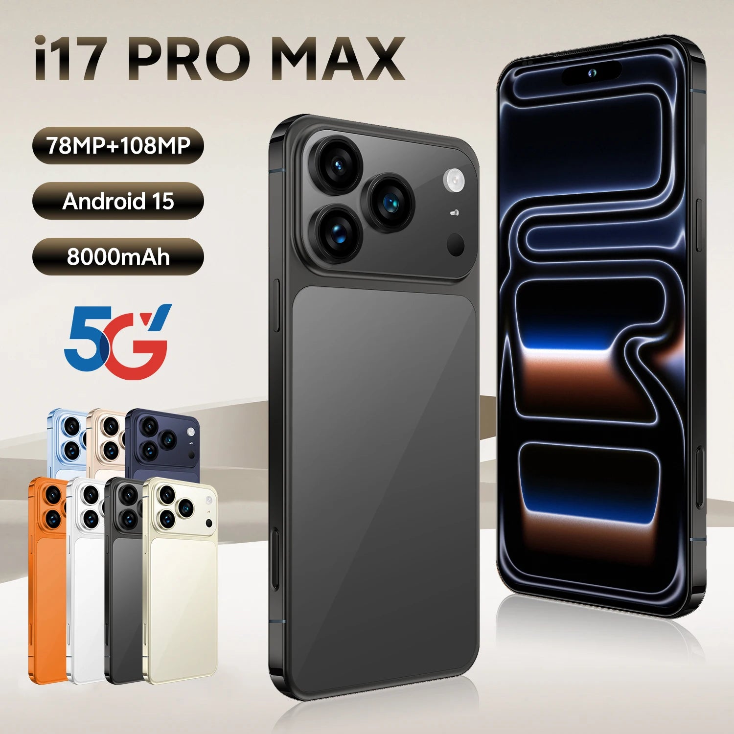 5G Phones Android 15.0 Mobile Phones Cellphone Original I17 PRO MAX 16GB+1TB Smartphone 7 Inch Unlocked Dual Card Smart Phone
