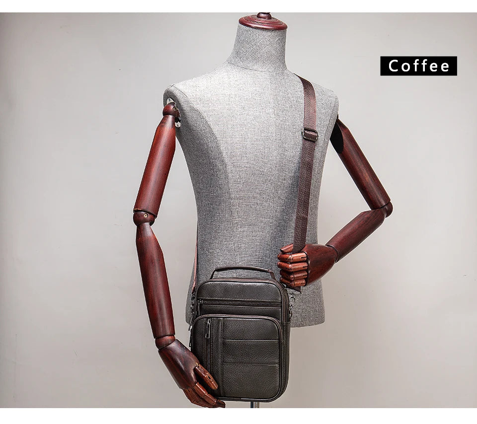 WESTAL Bag Men Leather Black Over The Shoulder Bags Designer Messenger Crossbody Bags for Men for Camera & ipad Handbag Man 7457