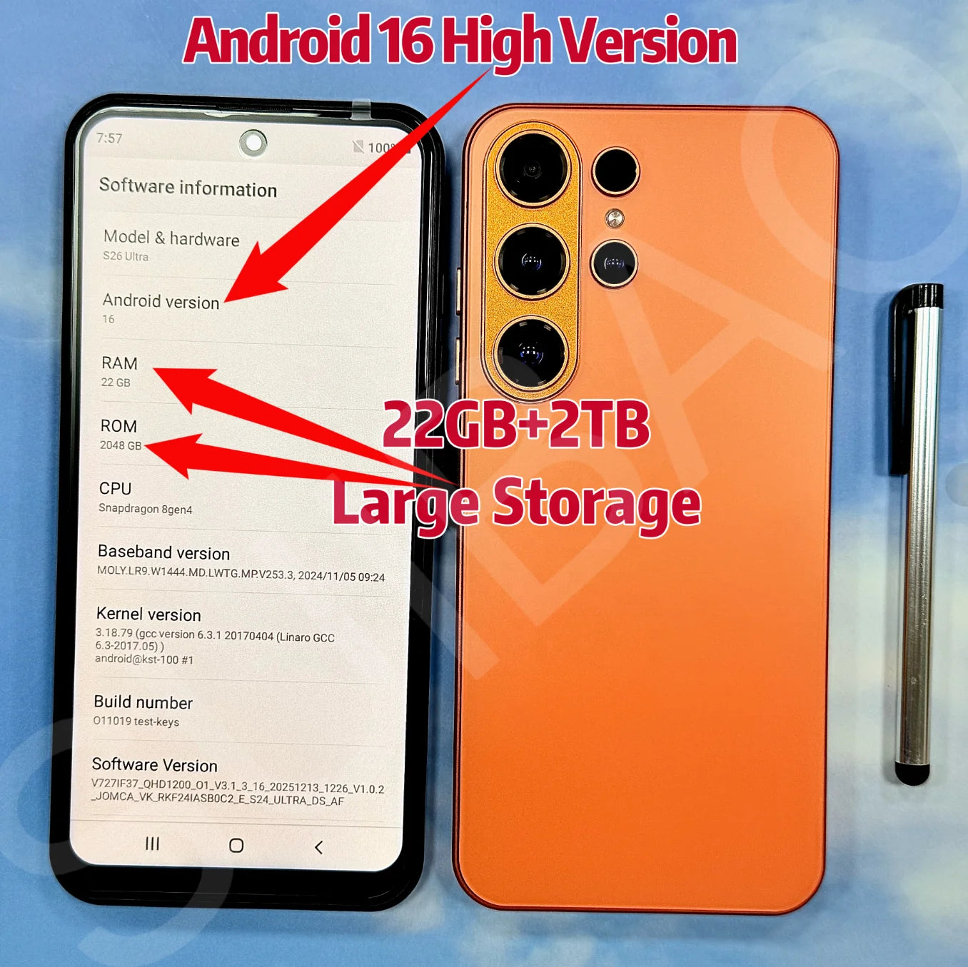 22GB+2TB S26 Ultra Android 16 7.3 inch Best Selling 5G Smartphone 2026 New Unclocked Wholesale 5G WIFI S26 ultra Smart Phones