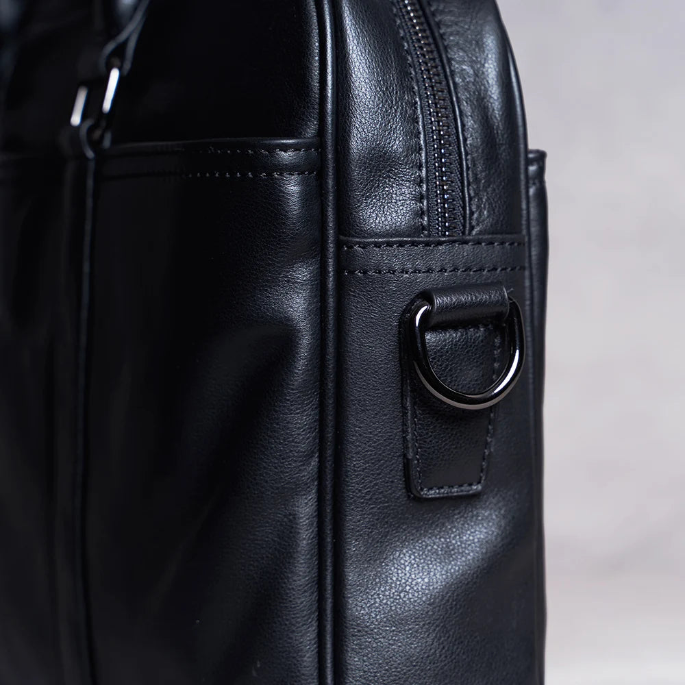 Genuine Leather Casual Men Handbag Man Briefcase Business Shoulder Large Capacity Crossbody 15.6 Inch Laptop Office Bags NUPUGOO