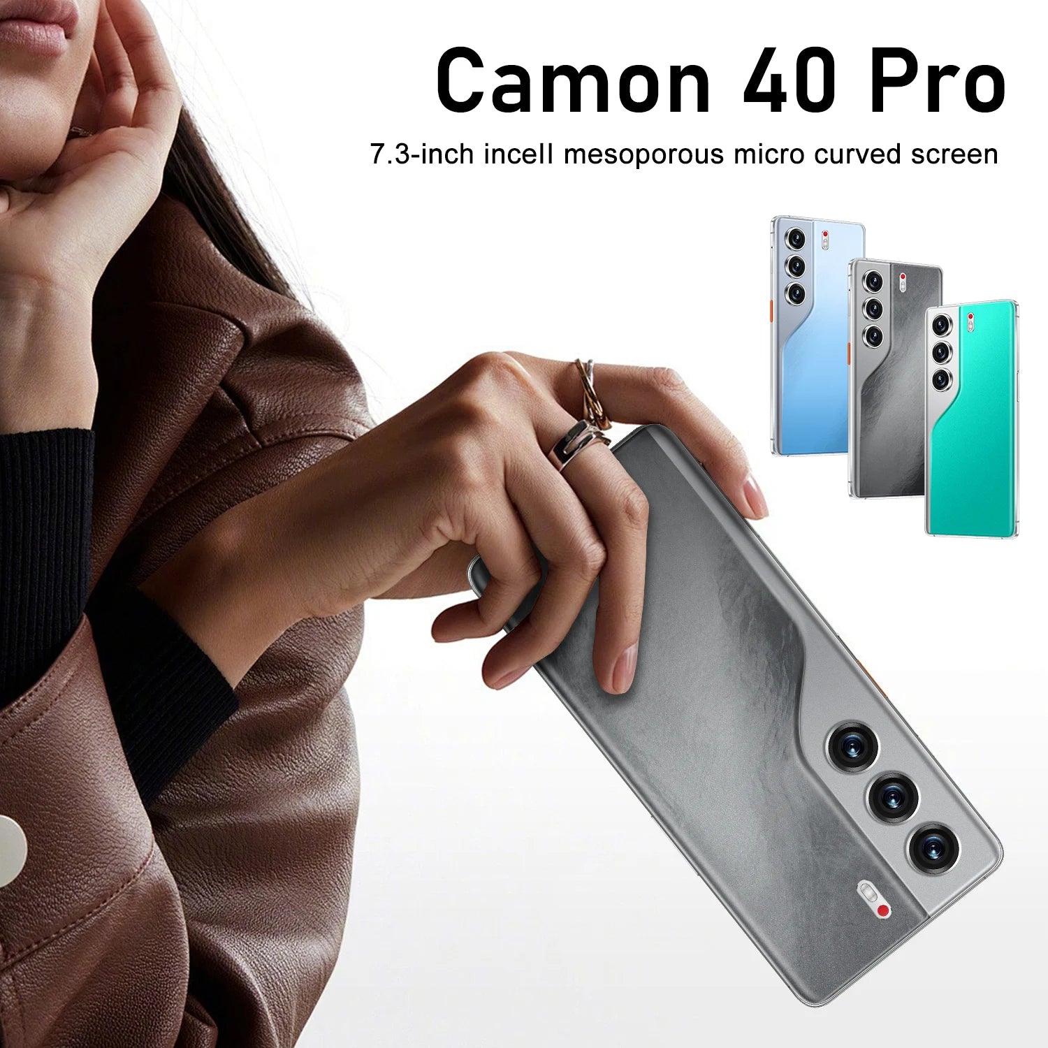 Hot Sale New Camon 40 Pro 16GB+1TB 7.3 Inch 5G SmartPhone HD Original Unlocked Dual Card 16GB+1TB Android 15 Mobilephone