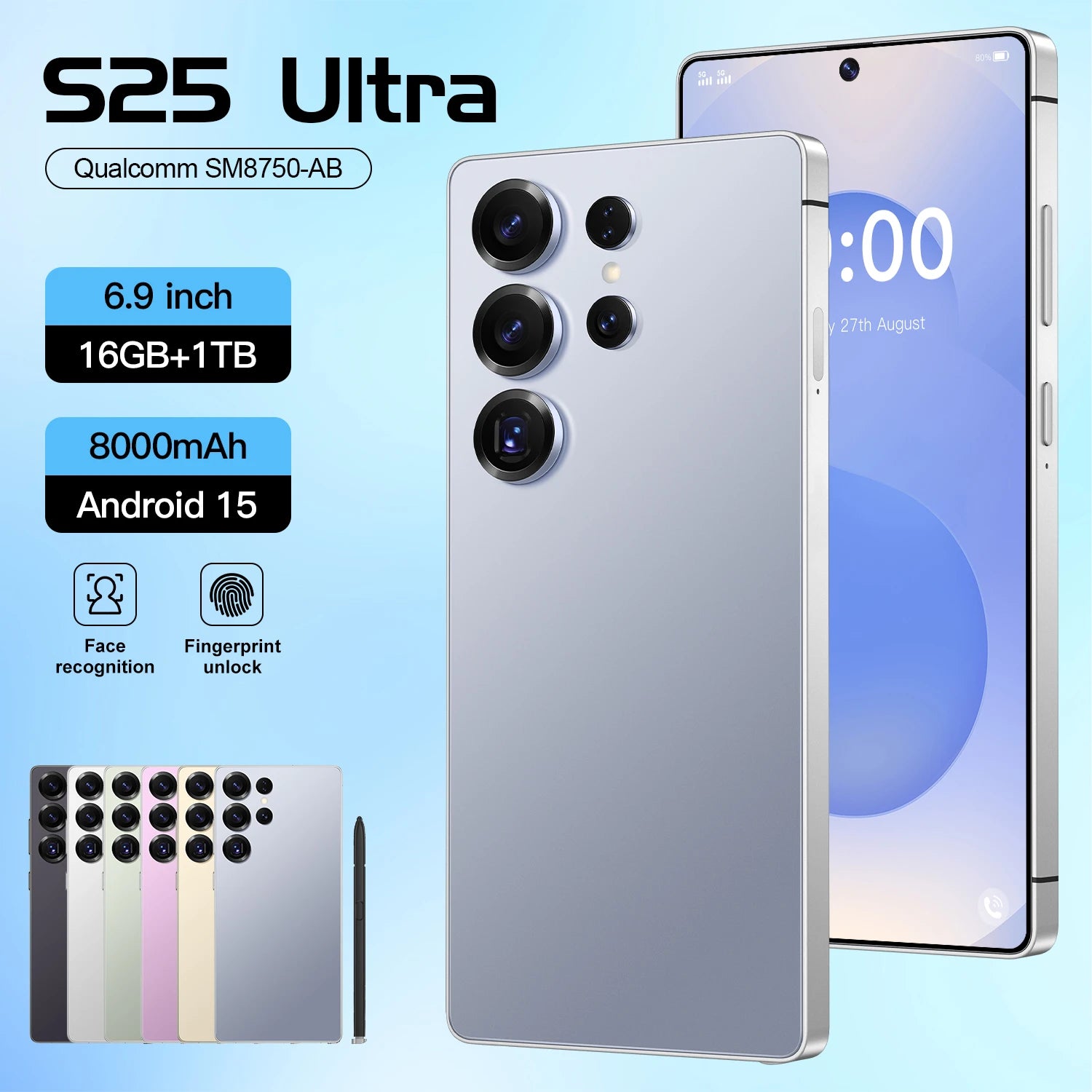 Original S25 Ultra 5G Android 15.0 Smartphone 6.9 Inch 16GB RAM 48+108MP HD Dual Card 8000mAh LTE 108MP 1TB Storage Unlocked