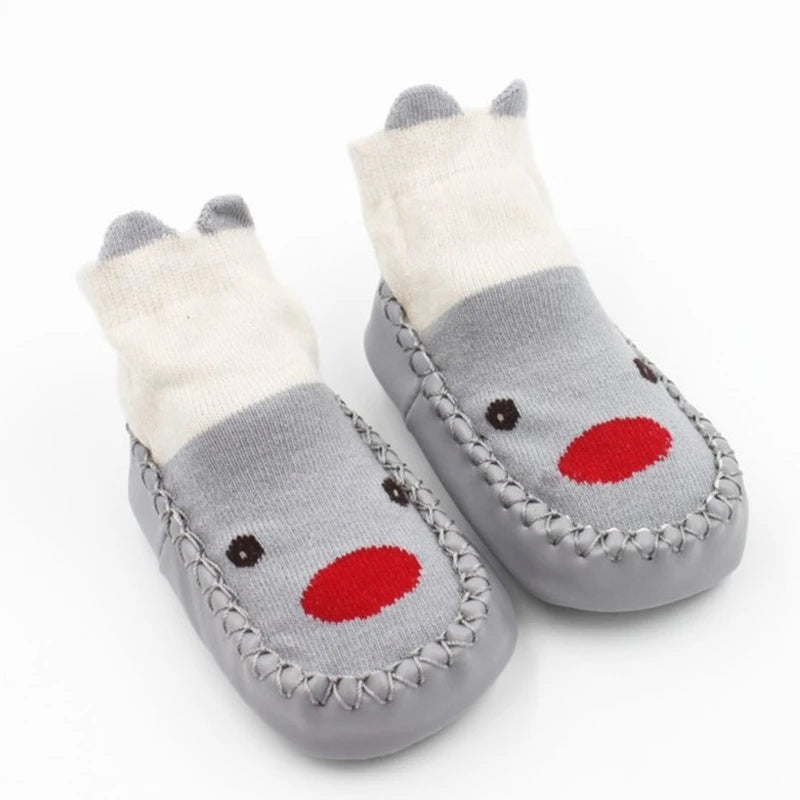 Toddler Winter Indoor Sock Shoes with Rubber Soles
