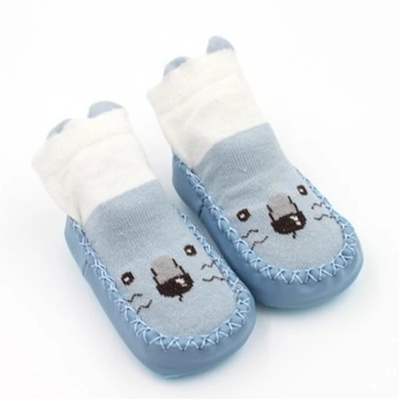 Toddler Winter Indoor Sock Shoes with Rubber Soles