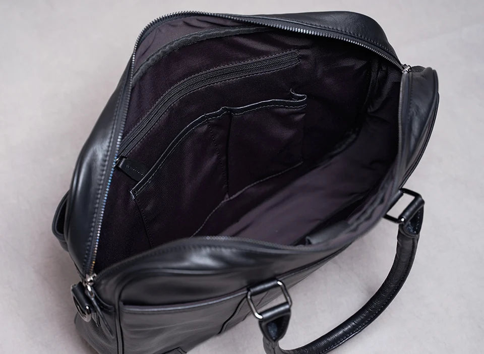 Genuine Leather Casual Men Handbag Man Briefcase Business Shoulder Large Capacity Crossbody 15.6 Inch Laptop Office Bags NUPUGOO